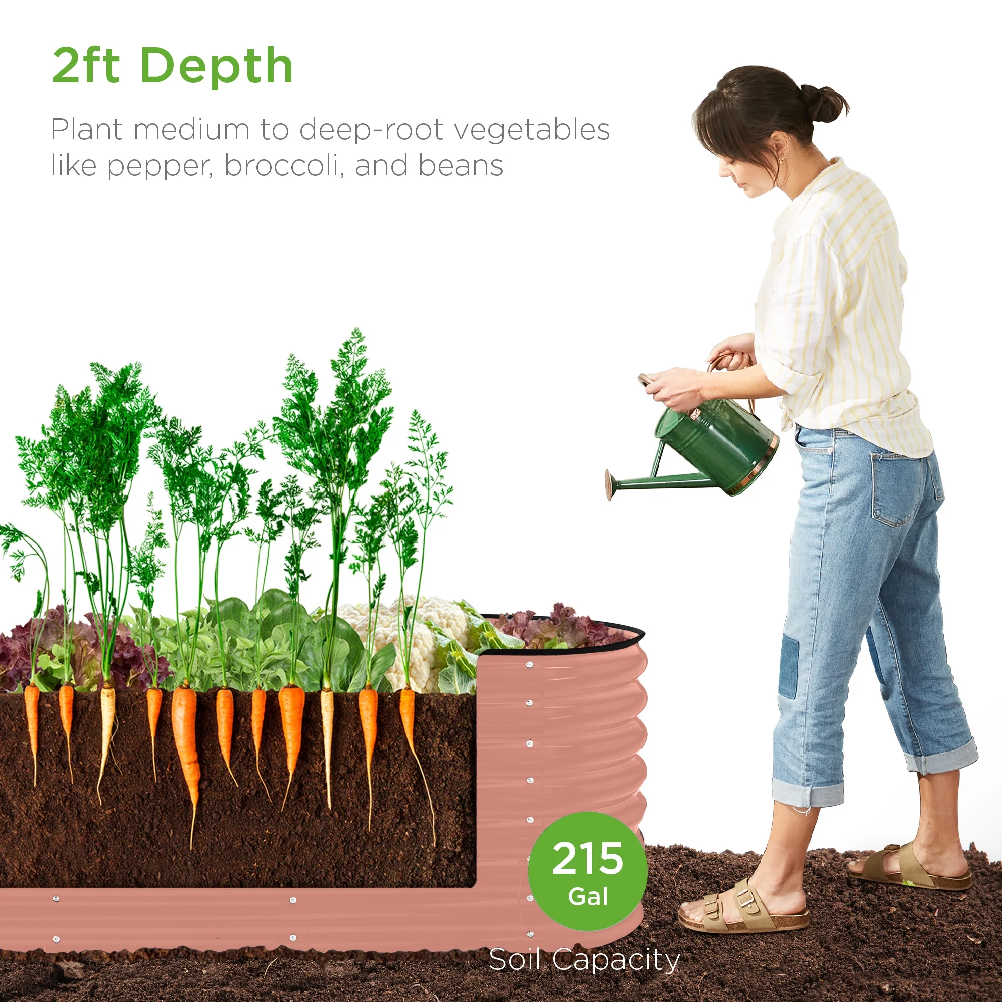 Best Choice Products 8x2x2ft Metal Raised Garden Bed, Oval Outdoor Planter Box w/ 4 Support Bars - Charcoal - Image 31
