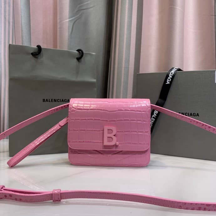 Balenciaga Crocodile Embossed Box Replica Shoulder Bag - Replicaclubs