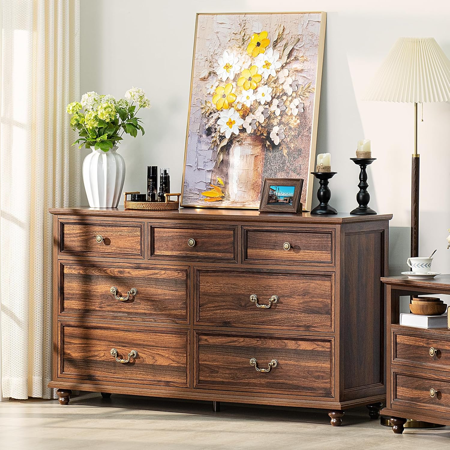 Farmhouse Dresser and Nightstand Set - 3 Piece, 54