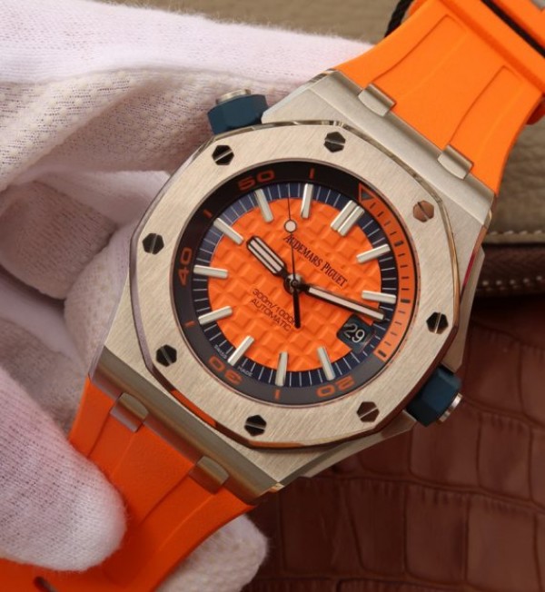 Replica Audemars Piguet JF Royal Oak Offshore Diver 2017 Orange 15710 Rubber Strap A3120 - Elite Watch Atelier
