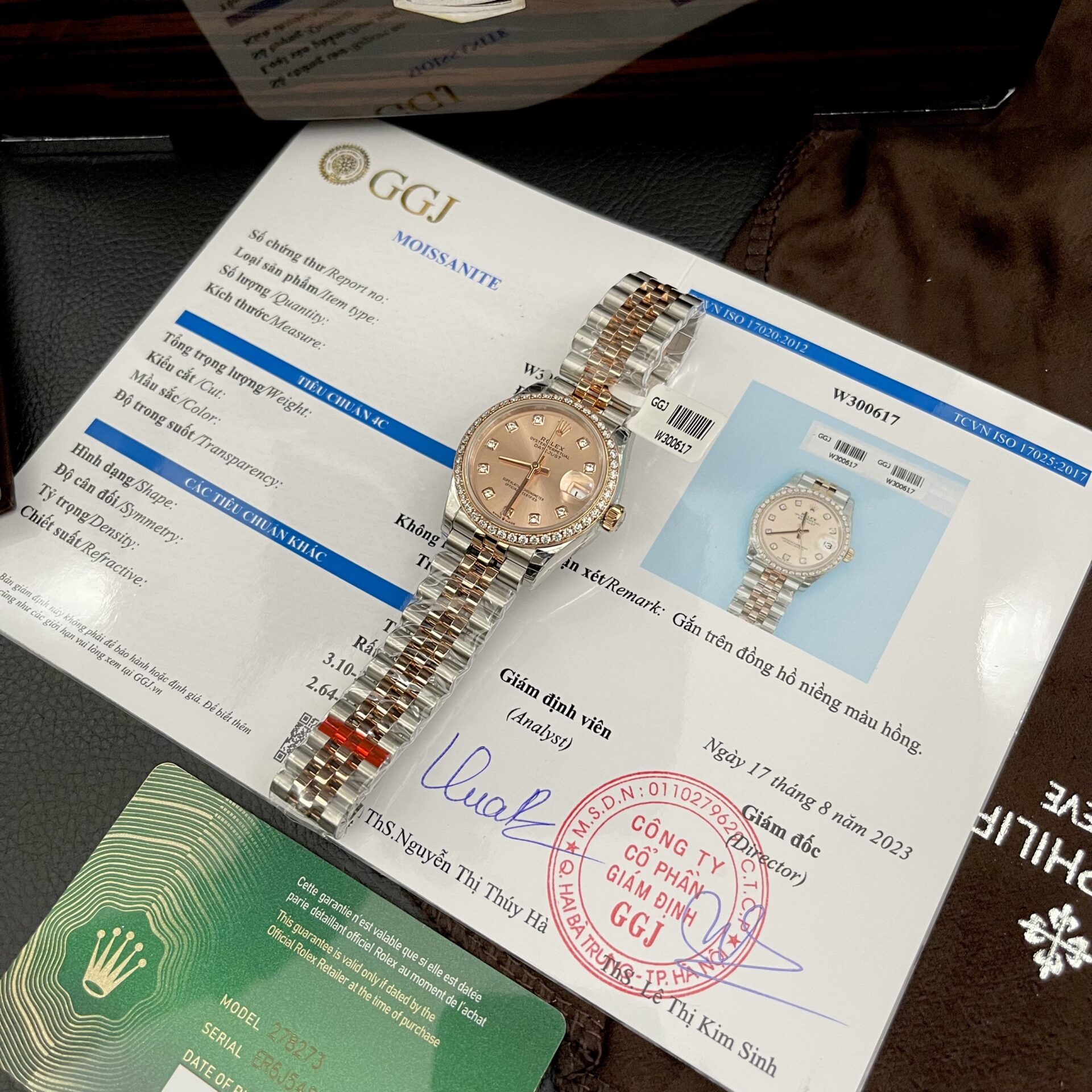 Rolex Rep 11 Watch DateJust Pink Dial Moissanite Diamond Bezel EW 31mm - Elite Watch Atelier