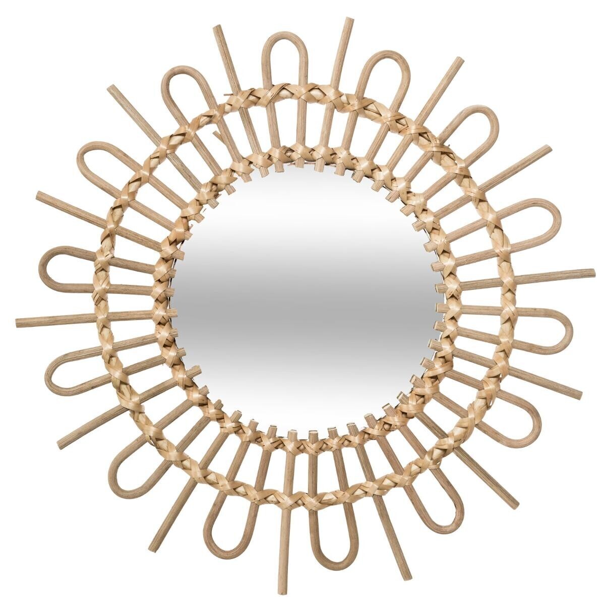 Mirror"Flore" Rattan, D.50 cm