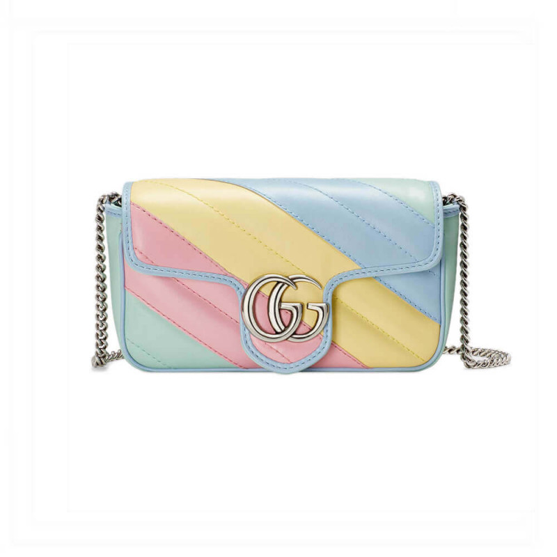 Replica Gucci Gg Marmont Super Mini Bag In Pastel And Rainbow 4764331:1High-quality replica