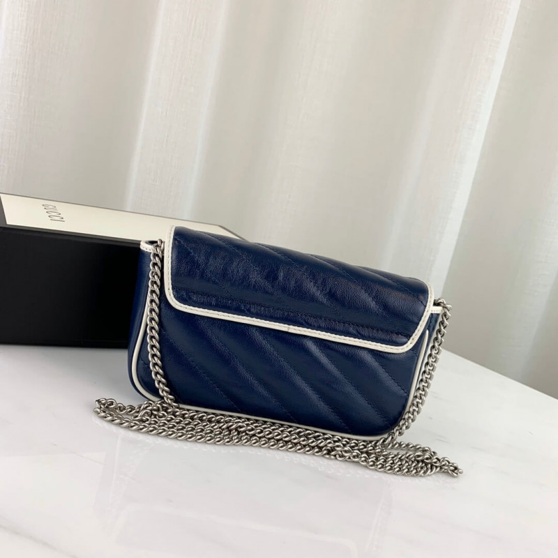 Replica Gucci Gg Marmont Super Mini Bag 574969 Blue1:1High-quality replica
