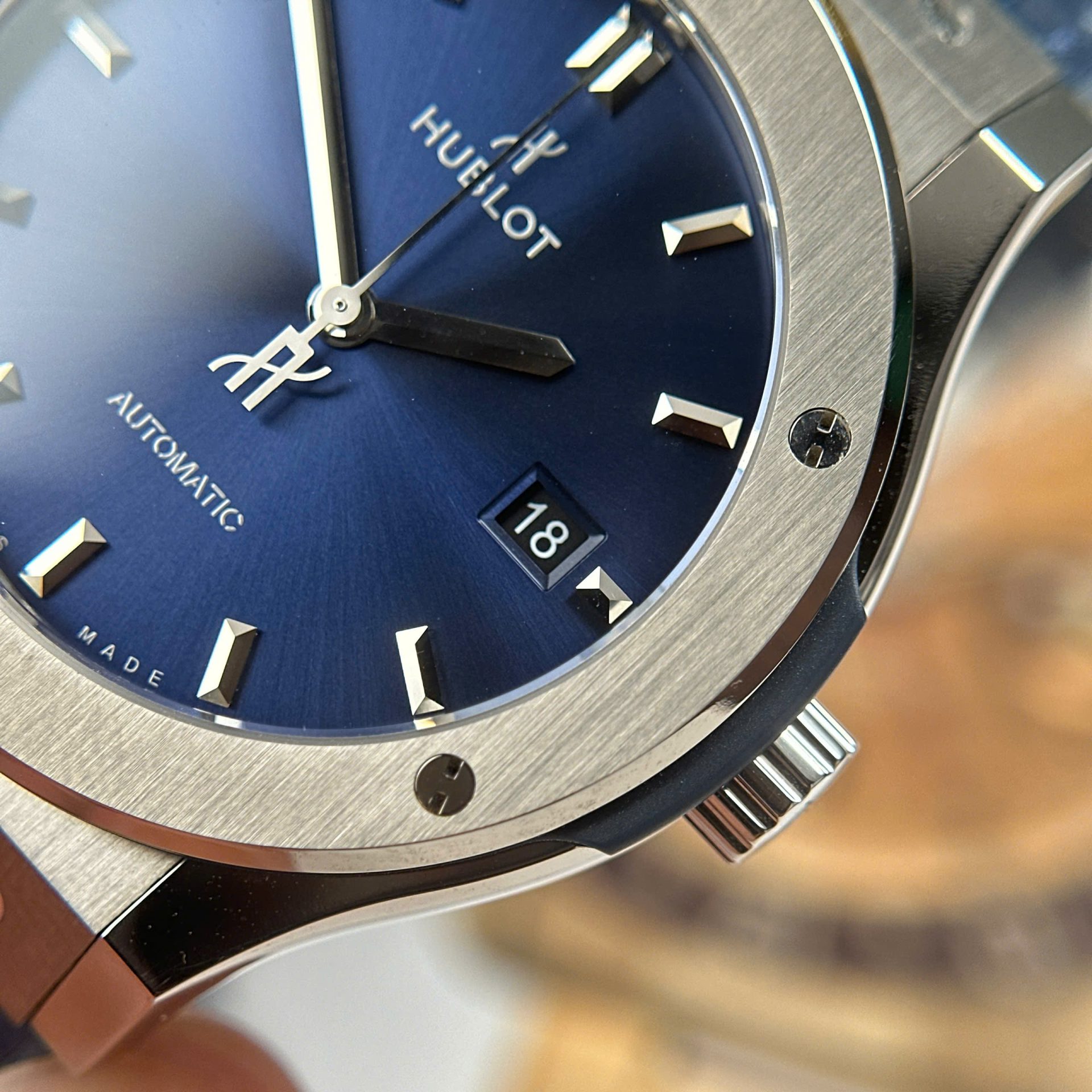 Hublot Classic Fusion Titanium Imitation Watches Blue Dial Weight 84 Grams Super Light JJZ Factory 42mm - Top club