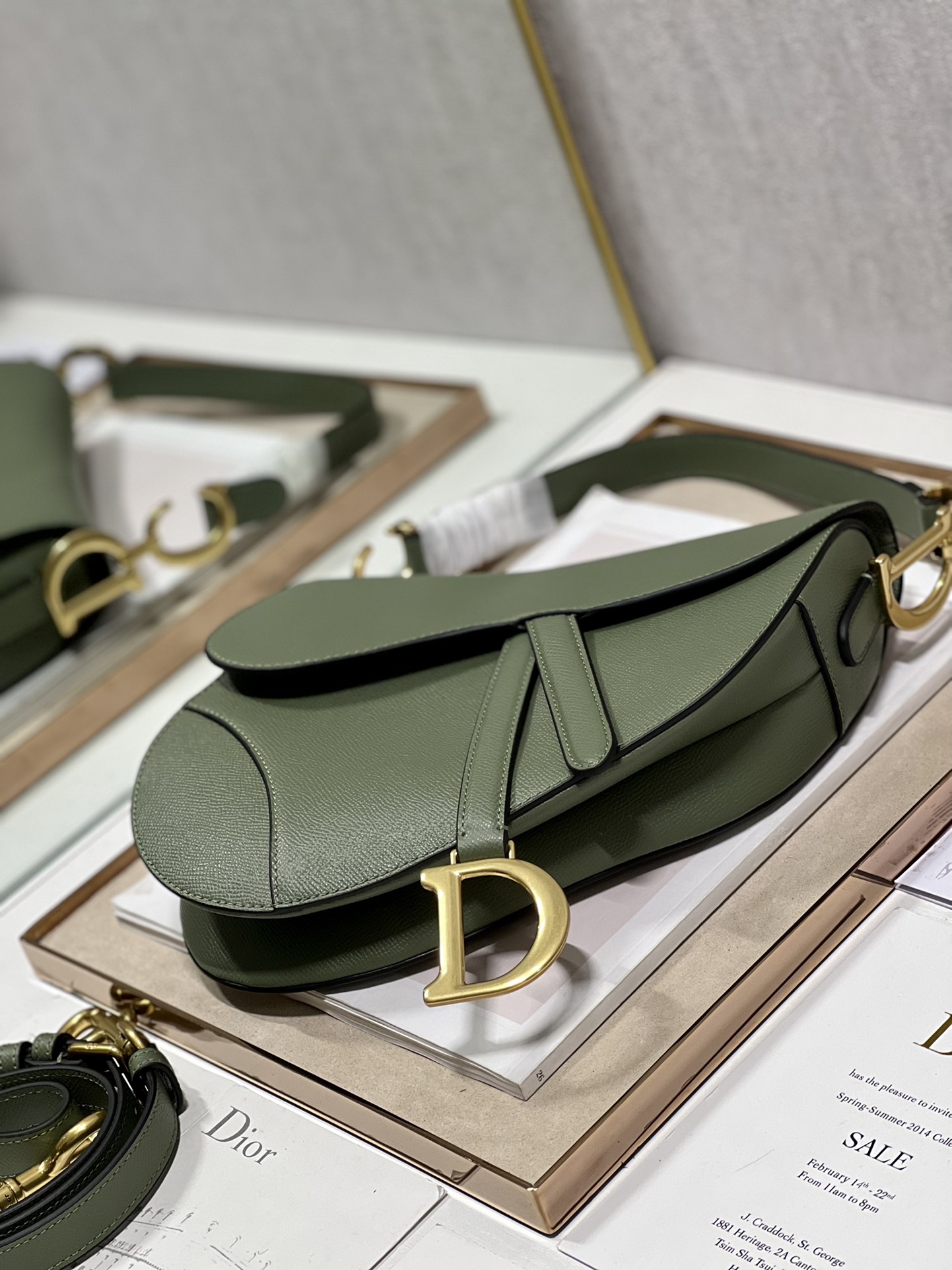 Saddle Bag With Strap Black/White/Green/Light Blue/Brown For Women 10in/25.5cm M0455CBAA_M9001:1High-quality replica