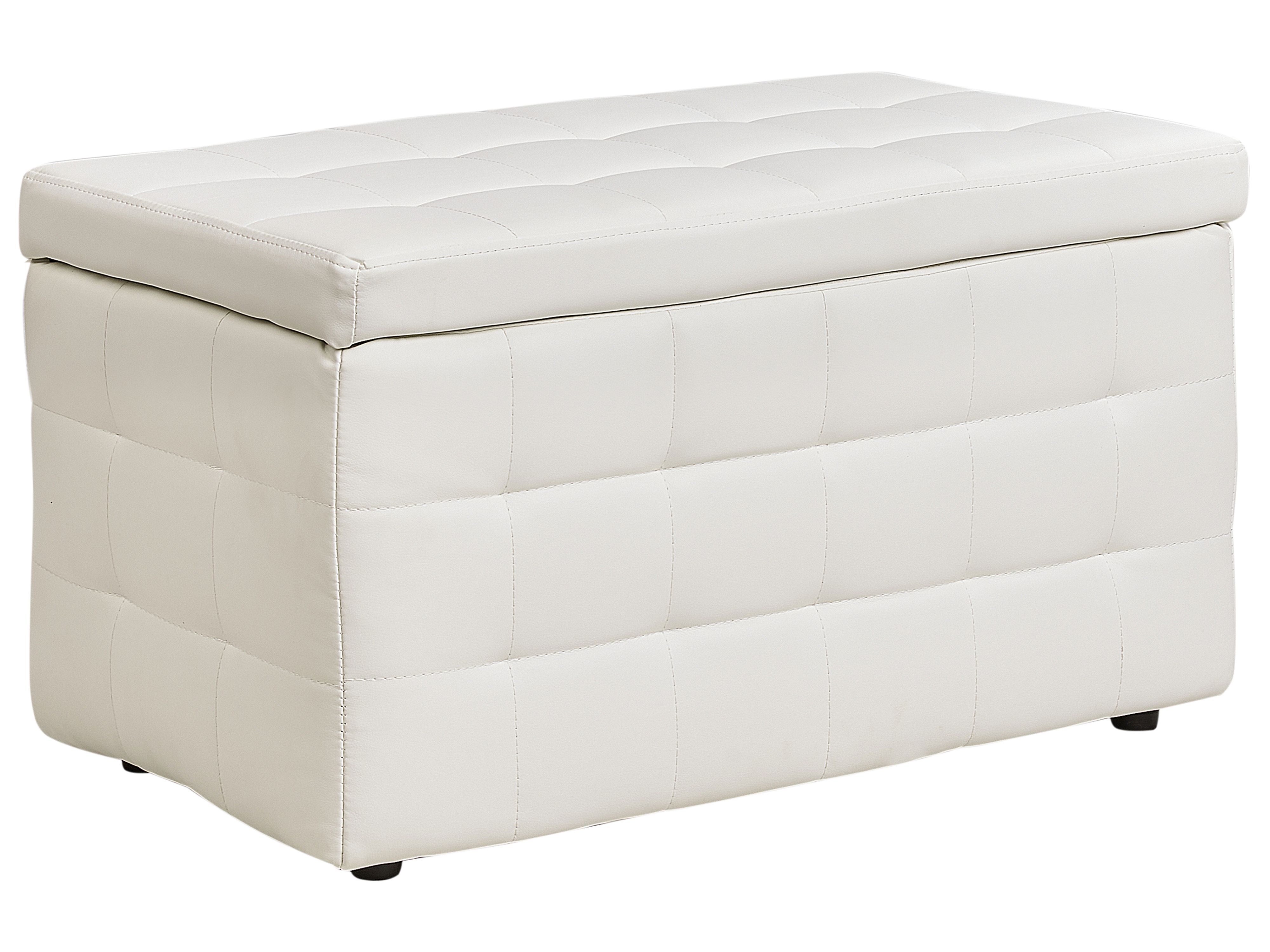 Storage Ottoman MICHIGAN Faux Leather White