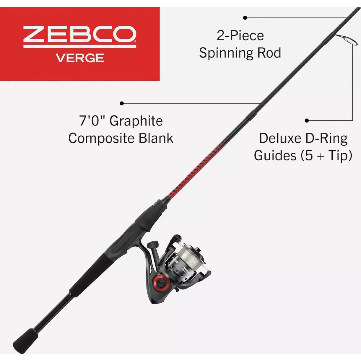Zebco Verge 7 Ft. Graphite Fishing Rod & Medium Spinning Reel