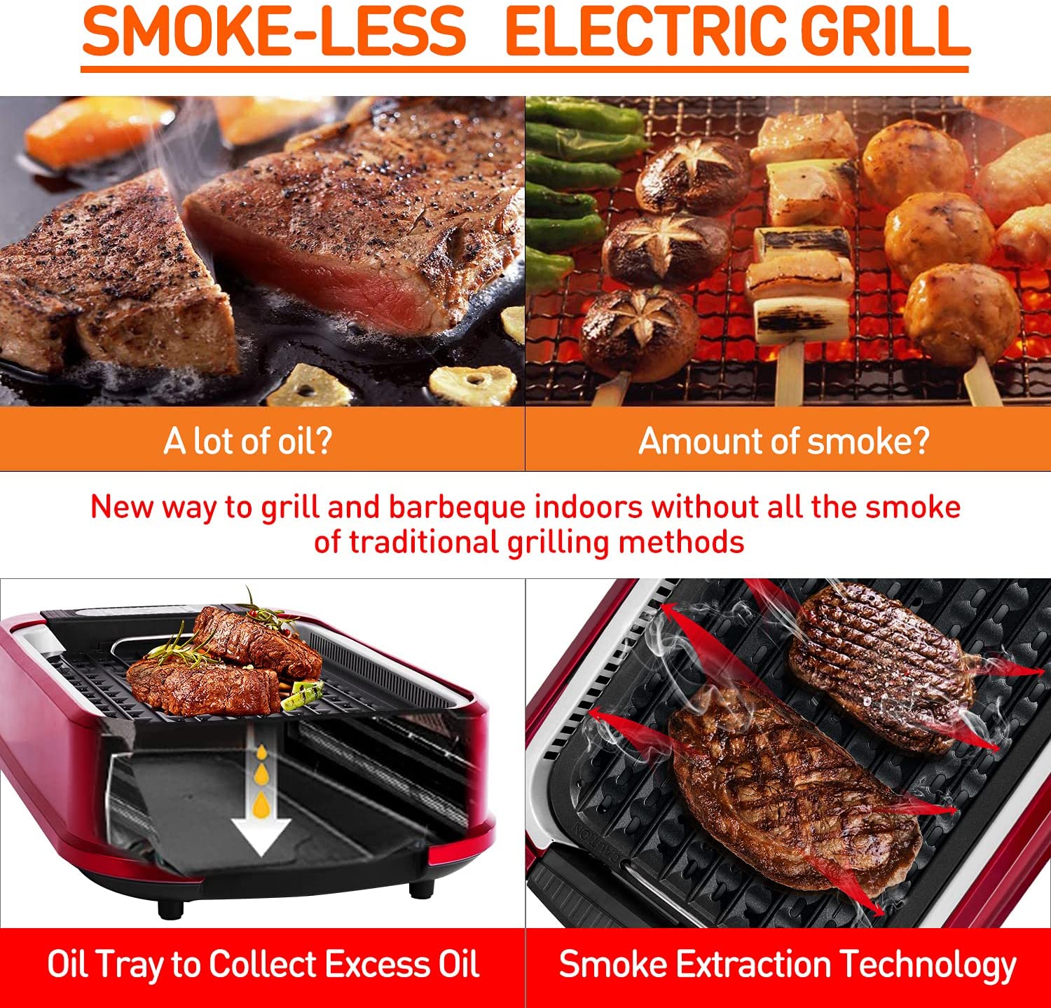 Techwood Indoor Smokeless Grill, 1500W, Black, Electric Portable Korean BBQ Grill with Tempered Glass Lid - Image 23