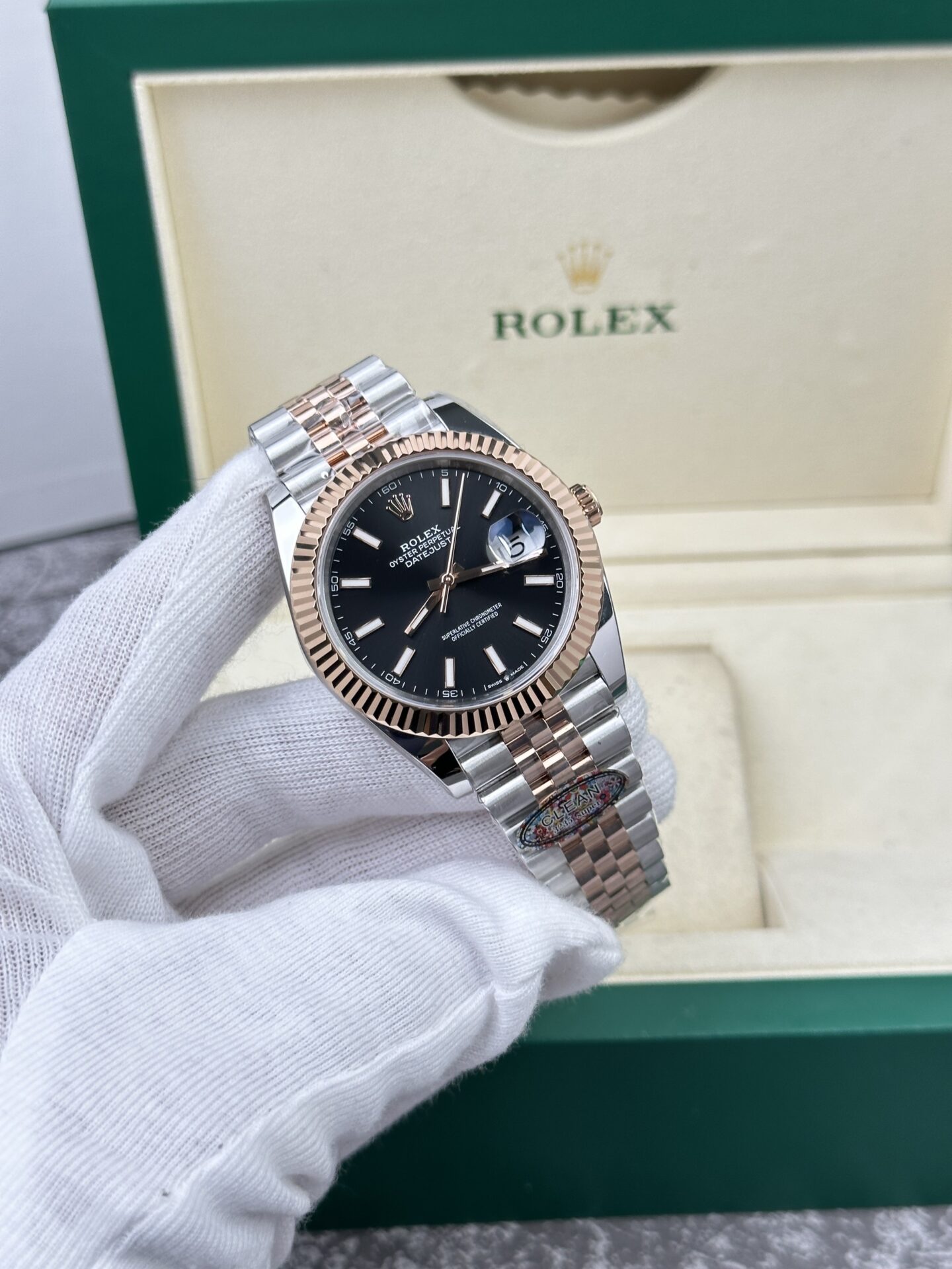 Rolex Replica Watch DateJust 126331 Demi Rose Gold Black Dial Clean Factory 41mm - Elite Watch Atelier