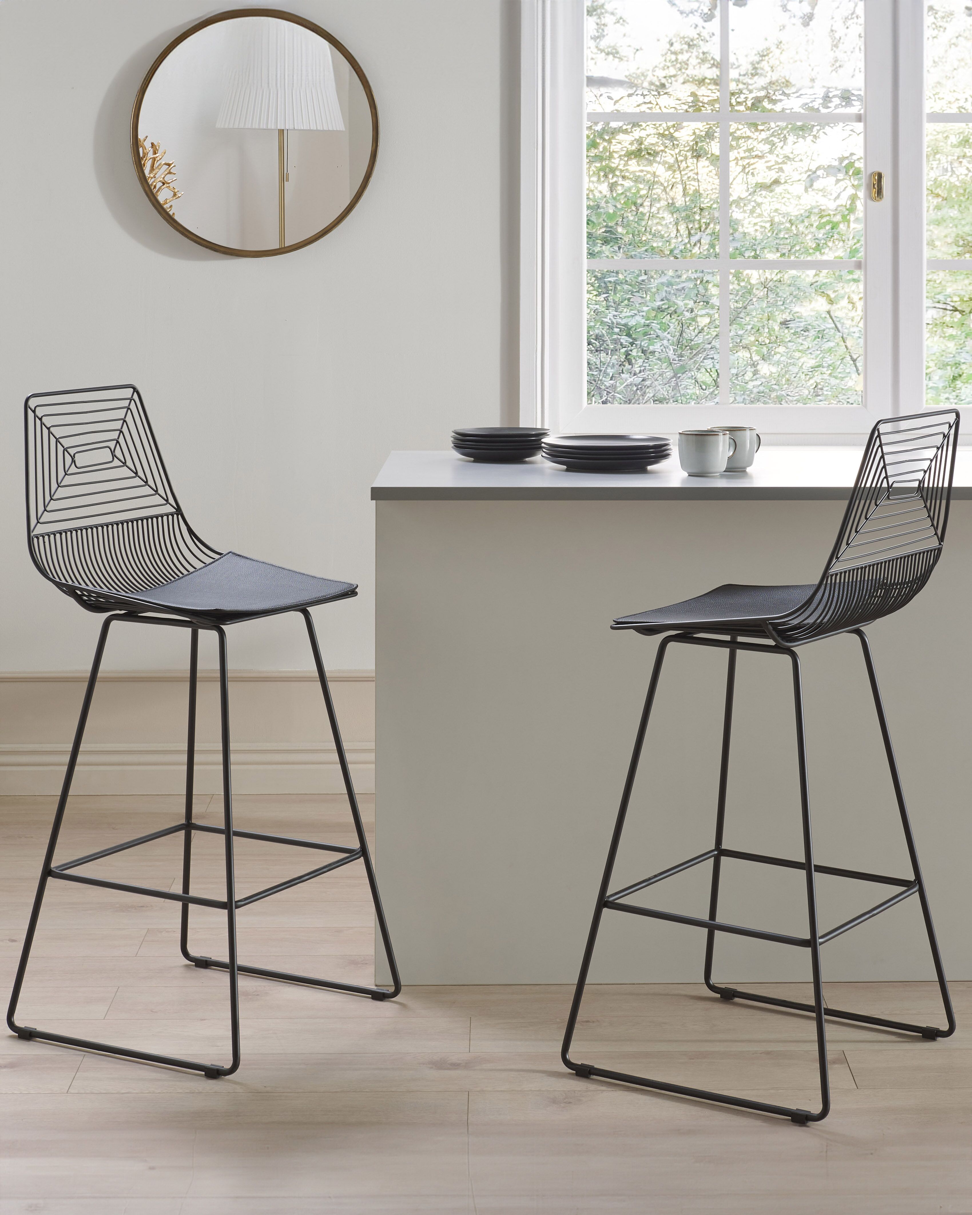 Set of 2 Bar Chairs BISBEE Metal Black