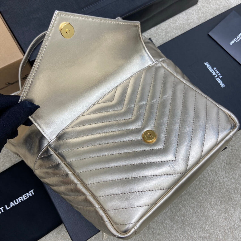 Replica Ysl Saint Laurent Joe Backpack 672609 In Champagne Gold Lambskin1:1High-quality replica