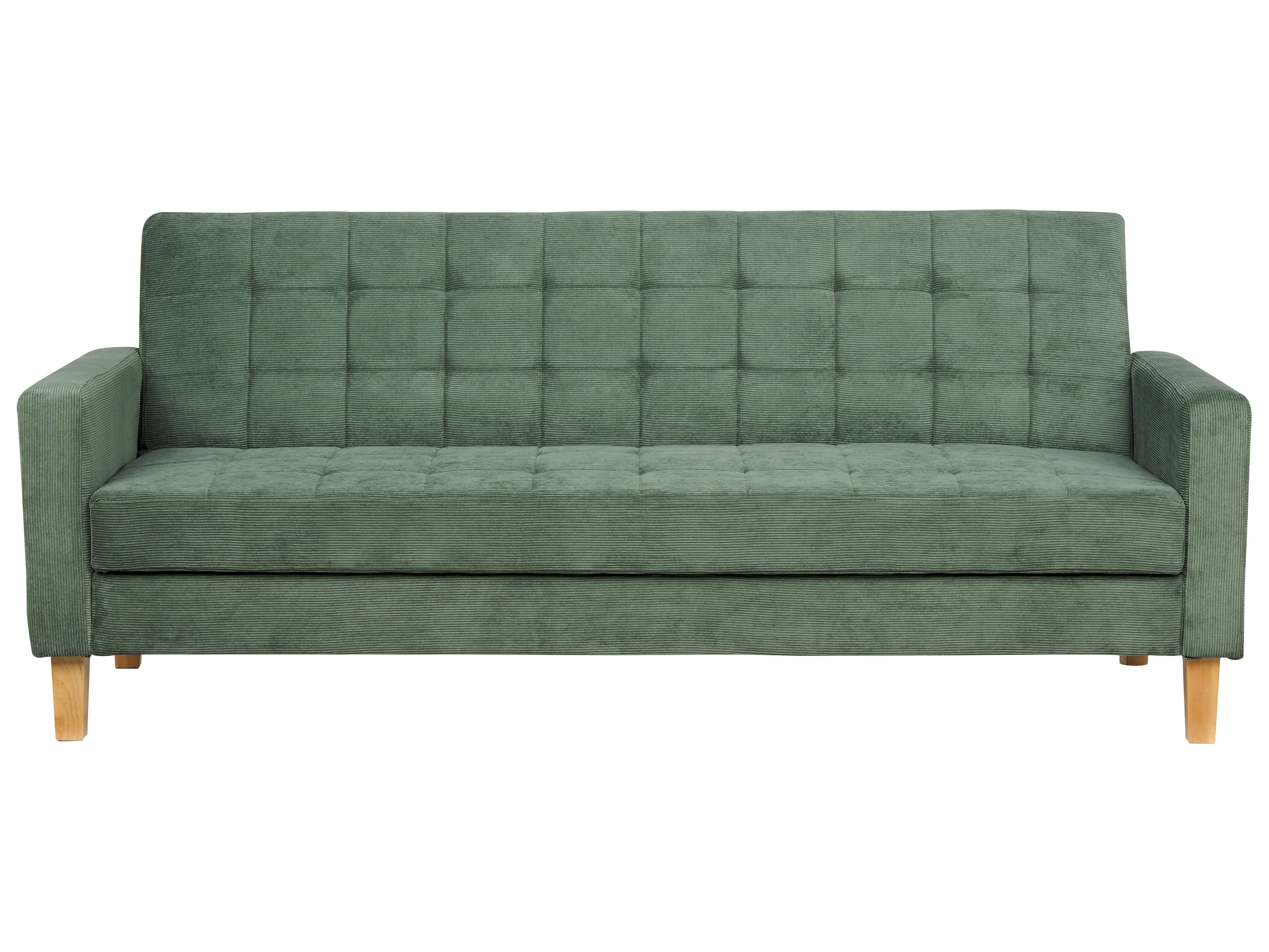 Sofa Bed 3 Seater VEHKOO Fabric Dark Green
