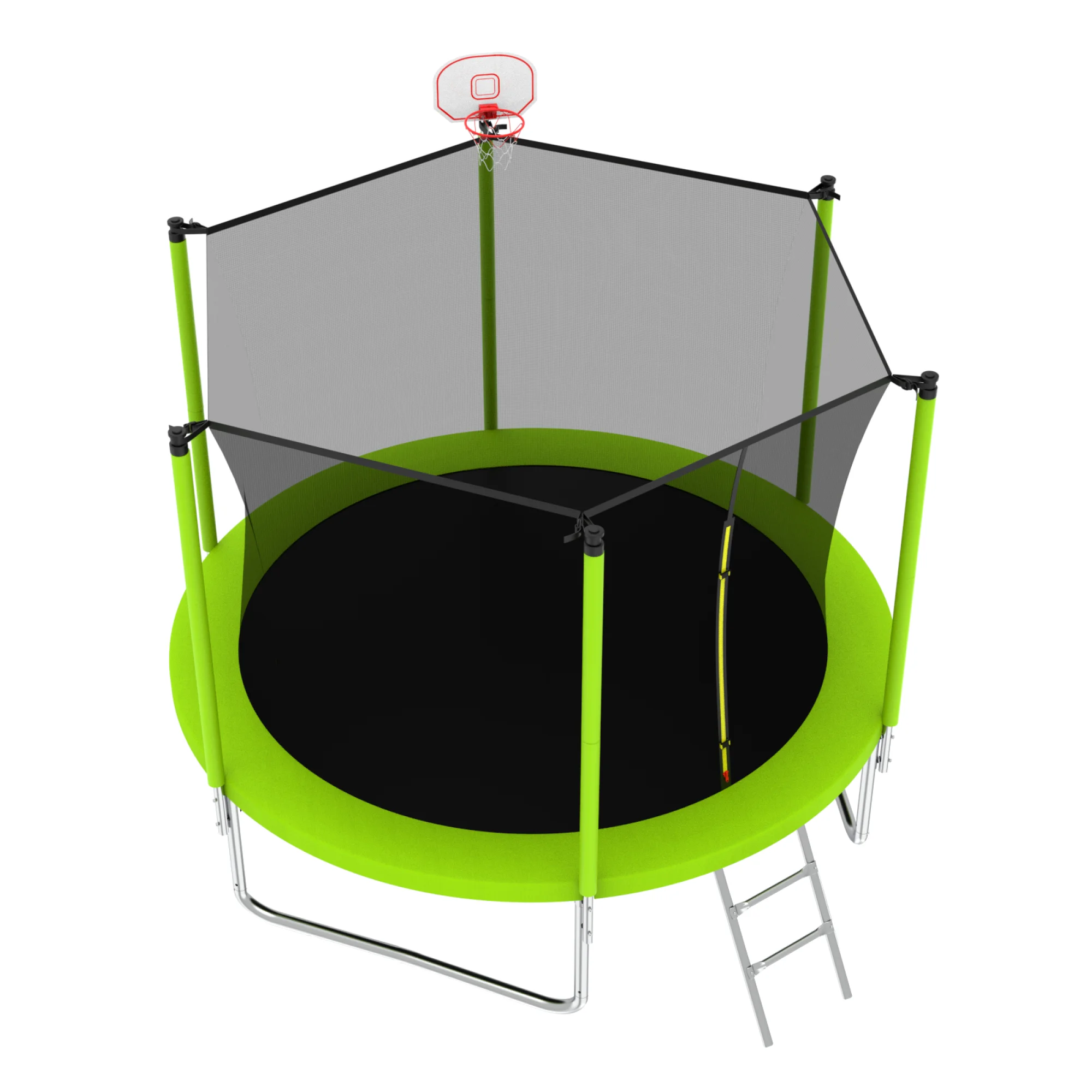 8FT Trampoline for Kids,Outdoor Trampoline with Basketball Hoop,Heavy-Duty Trampoline with Safety Enclosure Net,Blue - Image 19