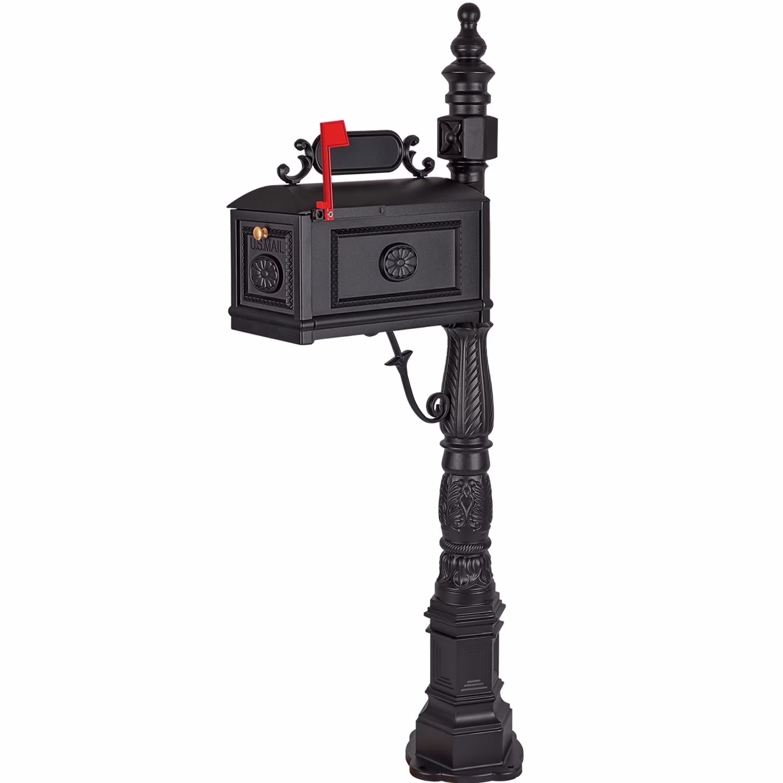 Betisef Large Cast Aluminum Mailbox Barcelona Decorative Post Mail Box Combination Stratford Heavy Duty - Image 3
