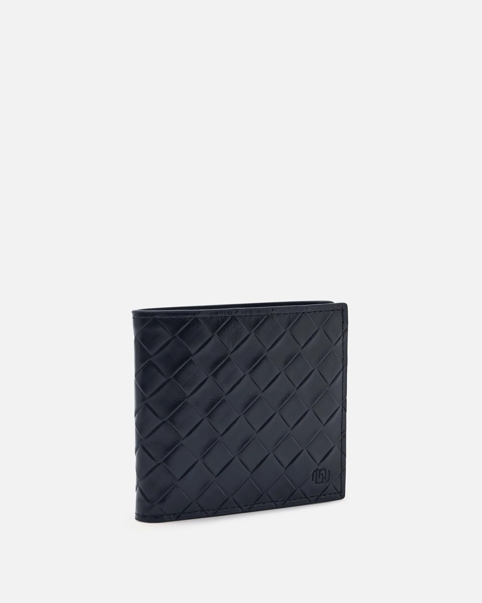 PORTE MONNAIE KACEY/TR - En cuir tressé noir