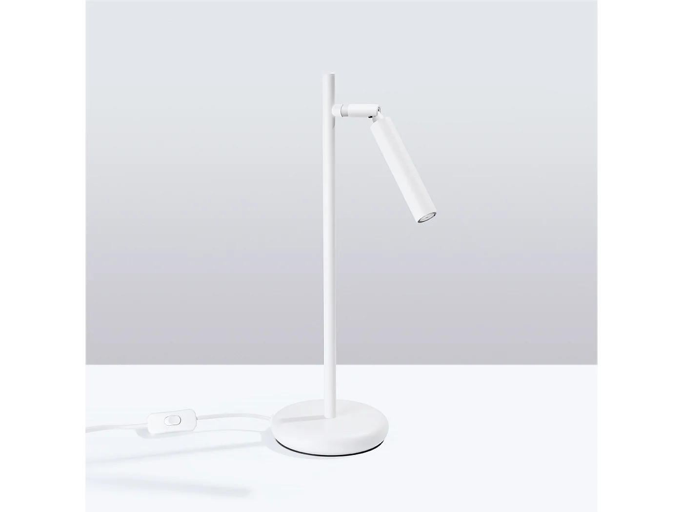 Lampe de bureau Brill moderne en acier - 1 sources lumineuses 4000K - L.14 x H.43 cm - blanc