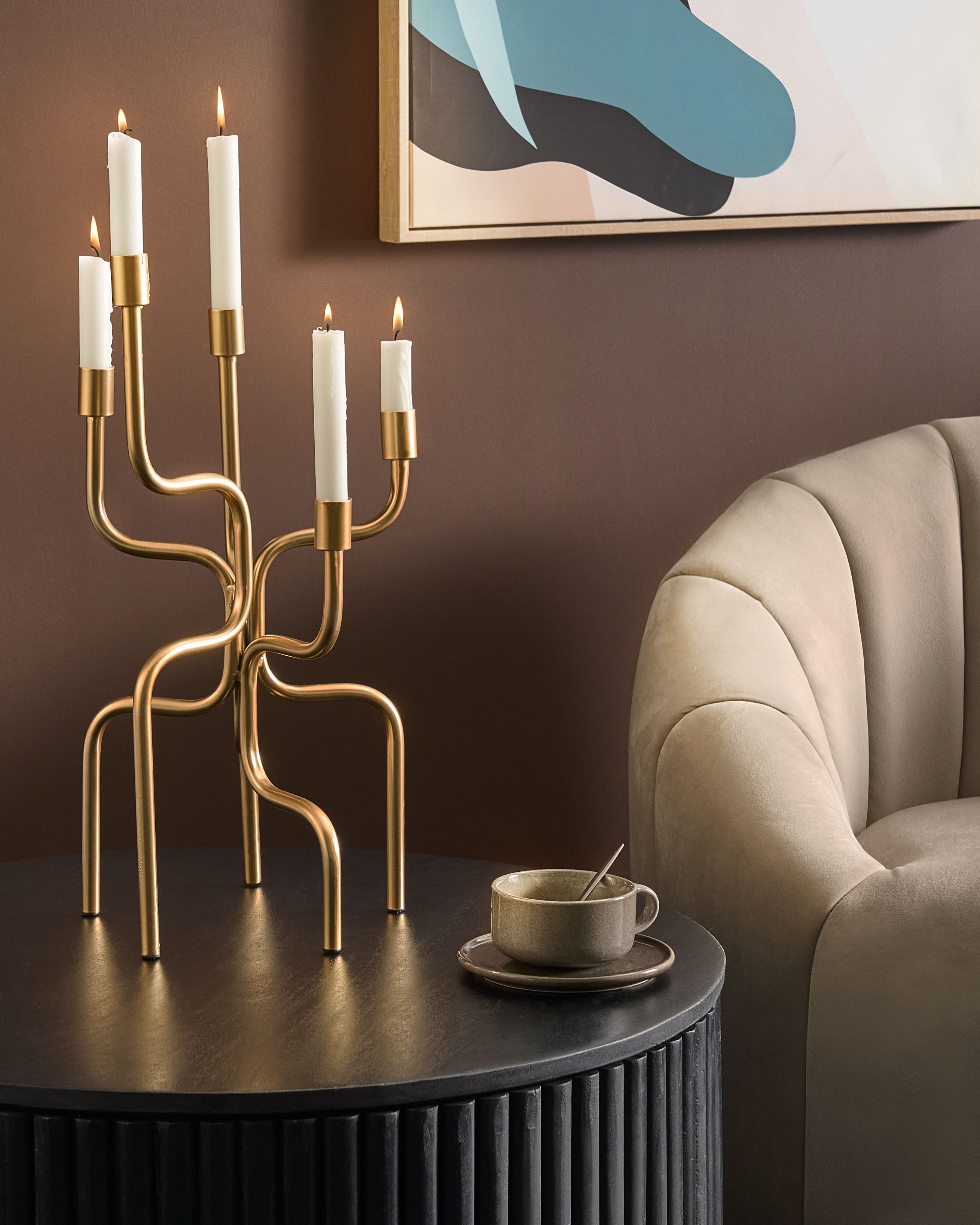 Candle Holder PORRTELA Metal 50 cm Gold