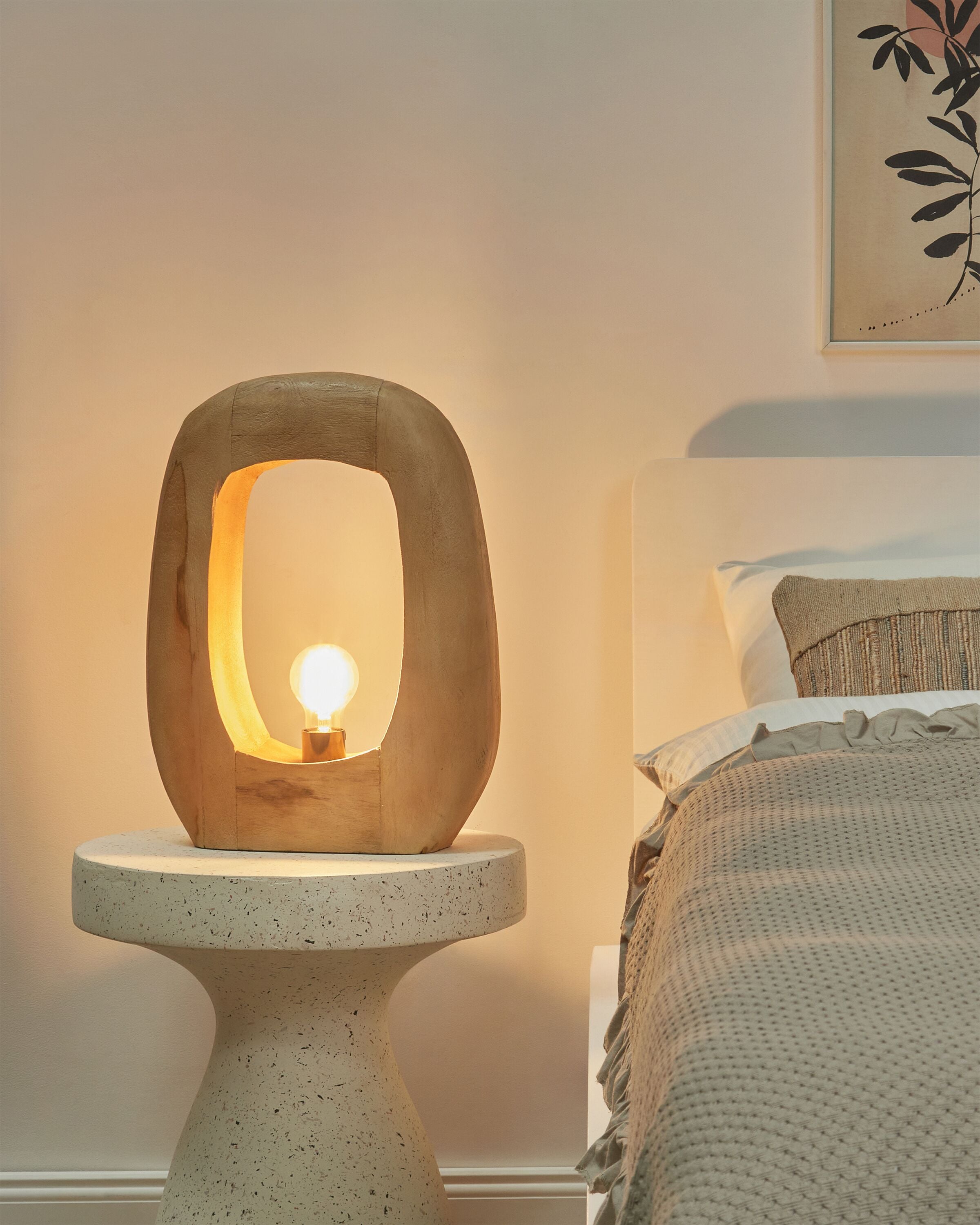 Table Lamp AJAY Mango Wood Light Brown