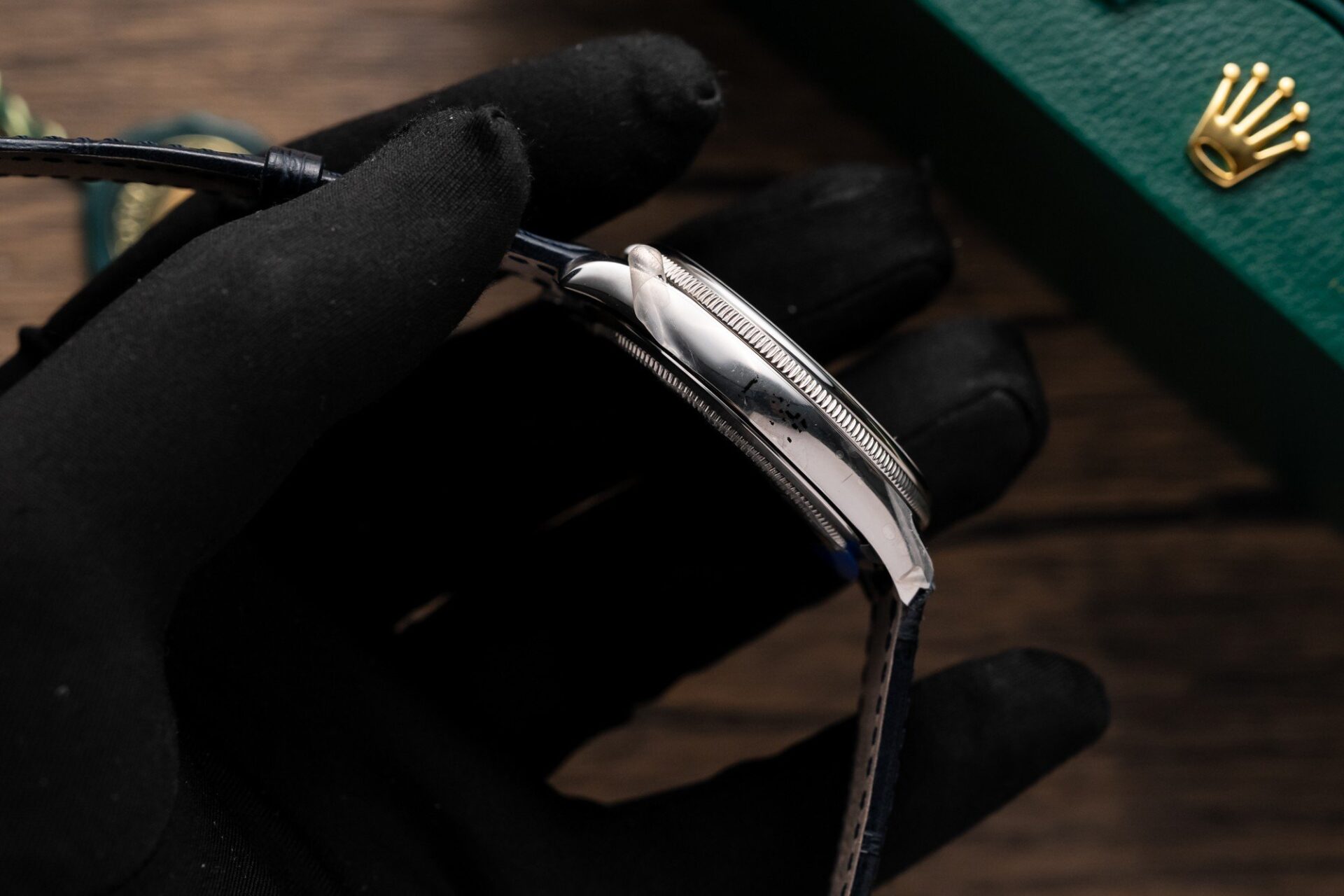 Rolex Replica 1:1 Watch Cellini Date 50519 Blue Dial Leather Strap 39mm - Top club