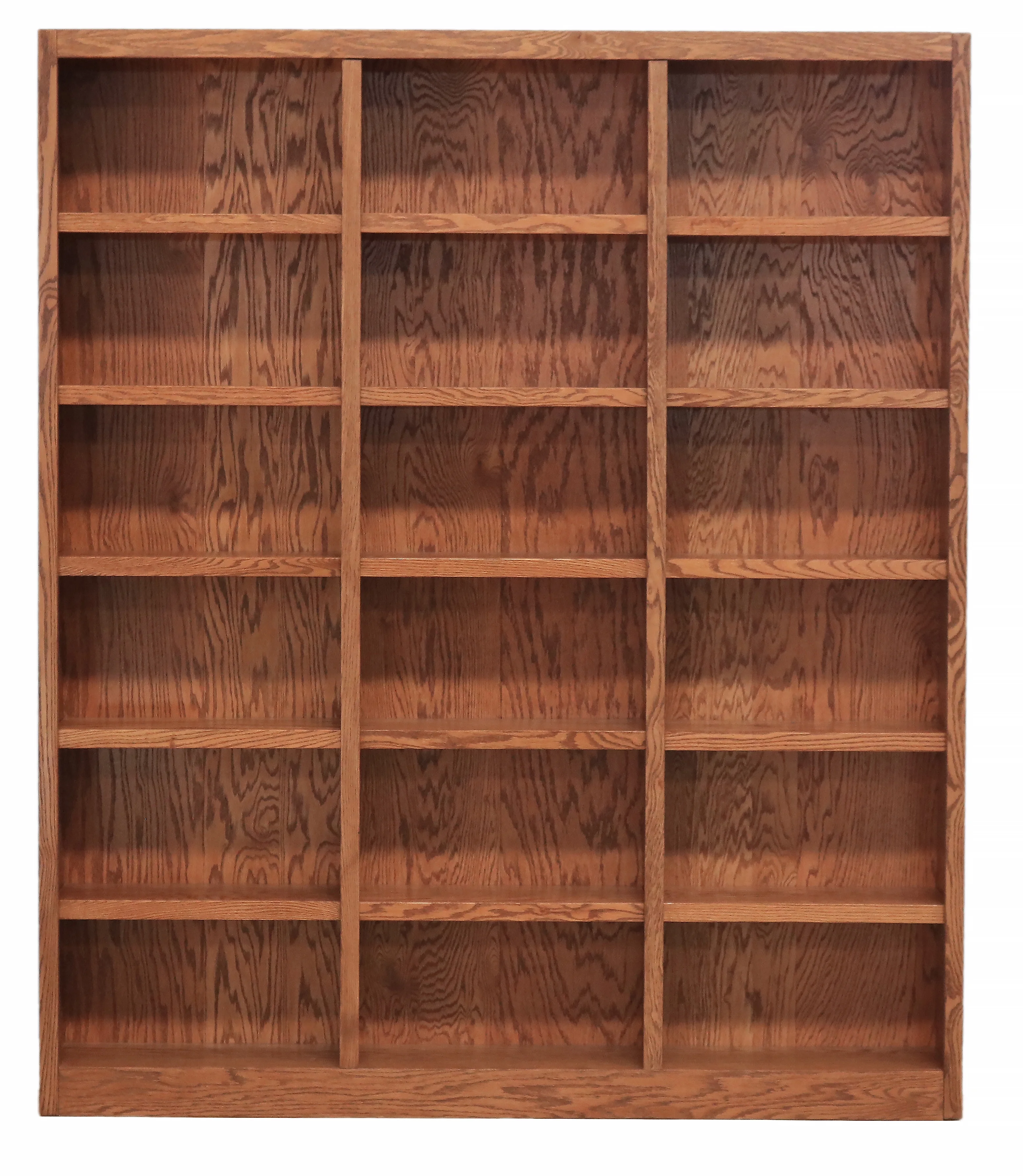 Concepts in Wood 18 Shelf Triple Wide Wood Bookcase, 84 inch Tall - Cherry Finish - Image 13