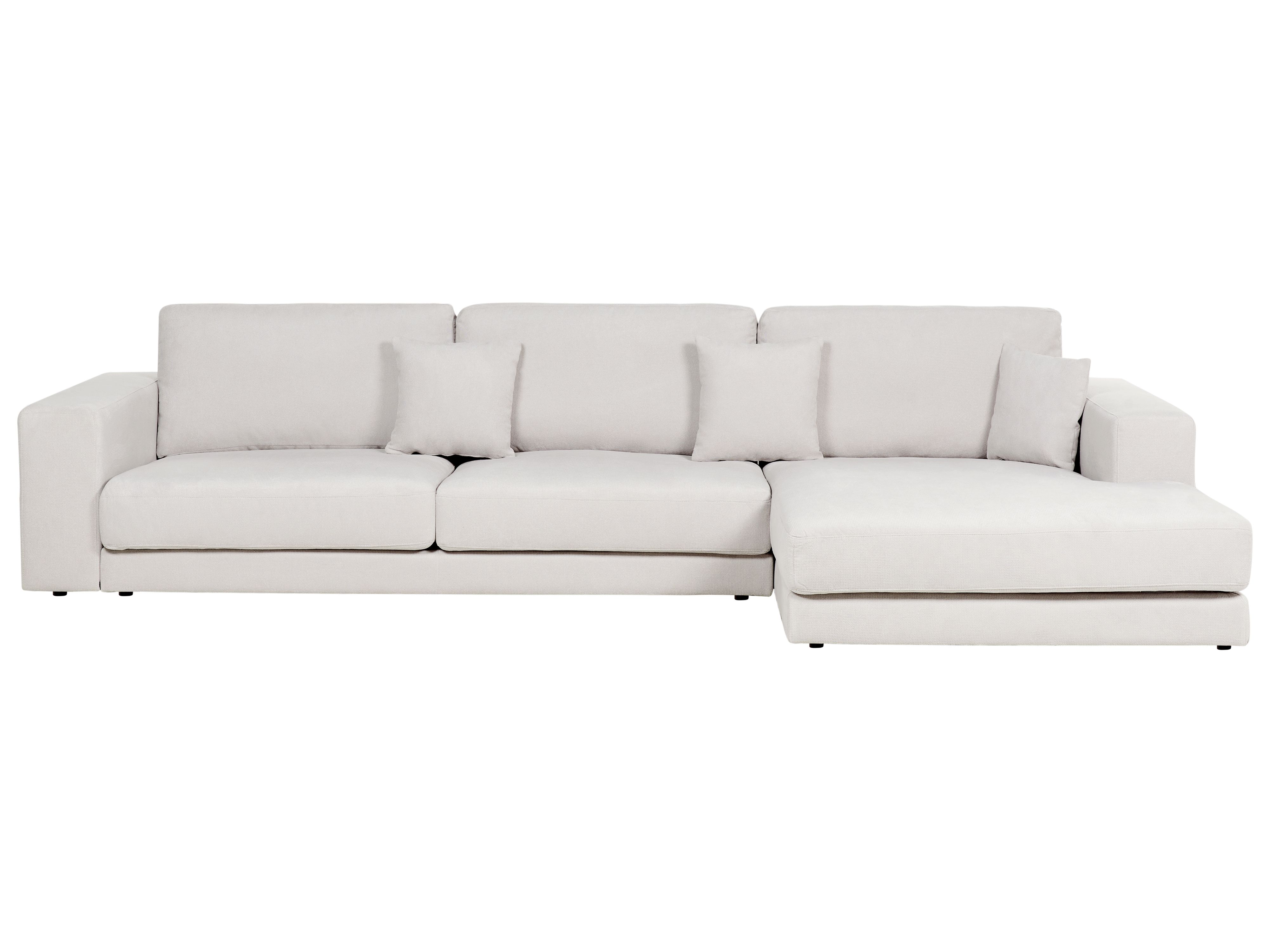 Corner Sofa 5 Seater LOFOTEN Fabric Off-White Left Hand