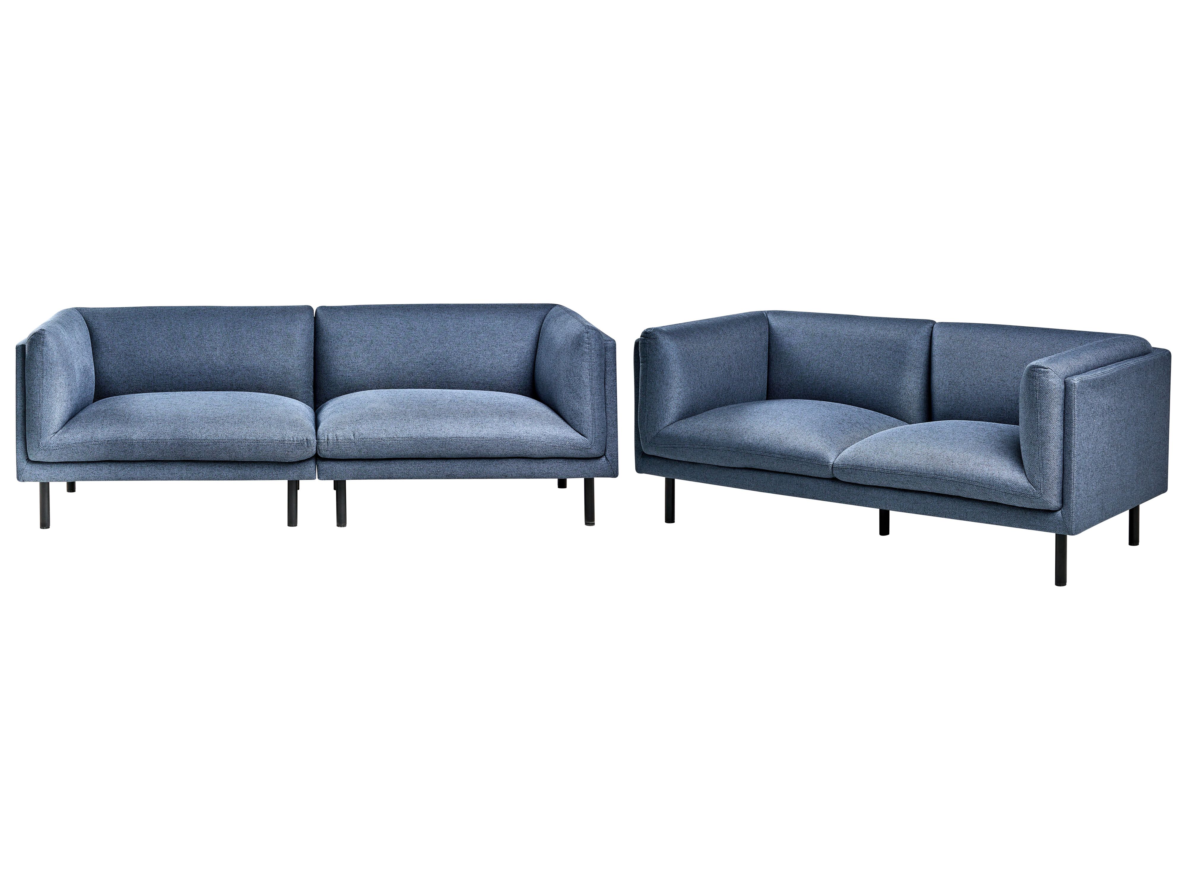 Living Room Set 5 Seater VORGOD Fabric Dark Blue