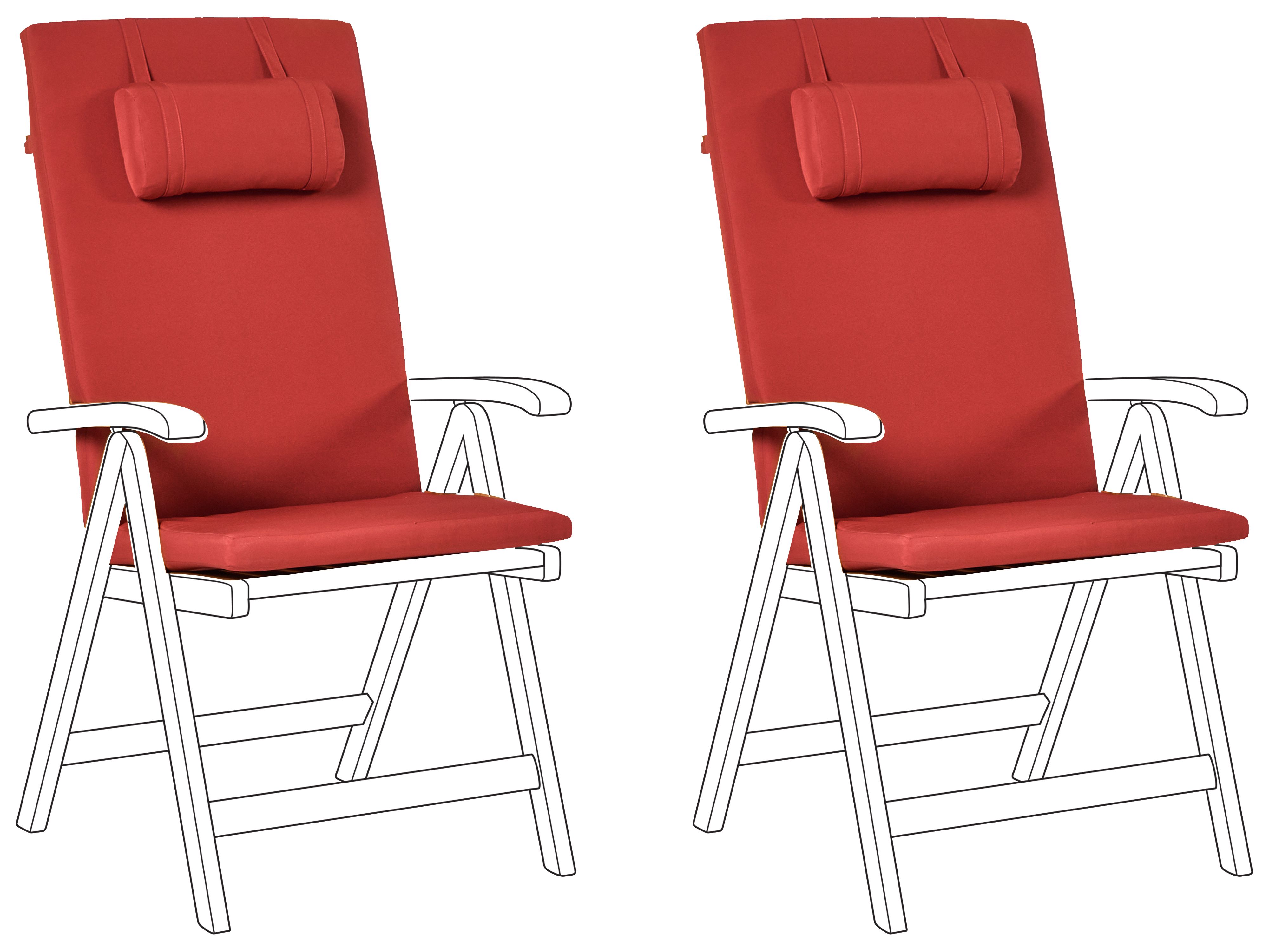 Set of 2 Back/Seat Cushions JAVA/AMANTEA PREMIUM 50 x 70 cm Red
