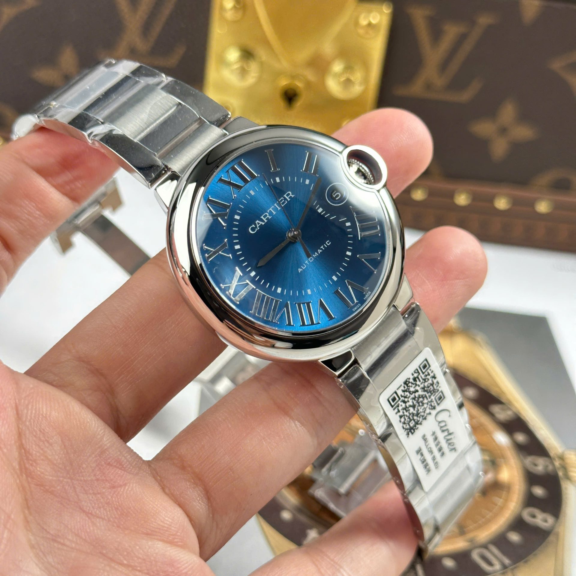 Cartier Ballon Bleu Replica Watches Blue Dial Automatic Movement AF Factory 40mm - Top club