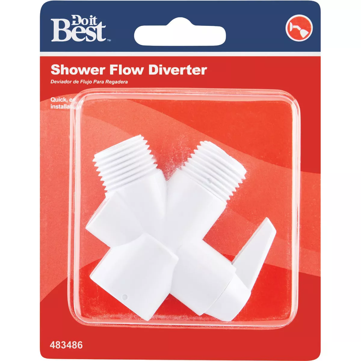 Do it 1/2 In. MPT White Plastic Shower Diverter