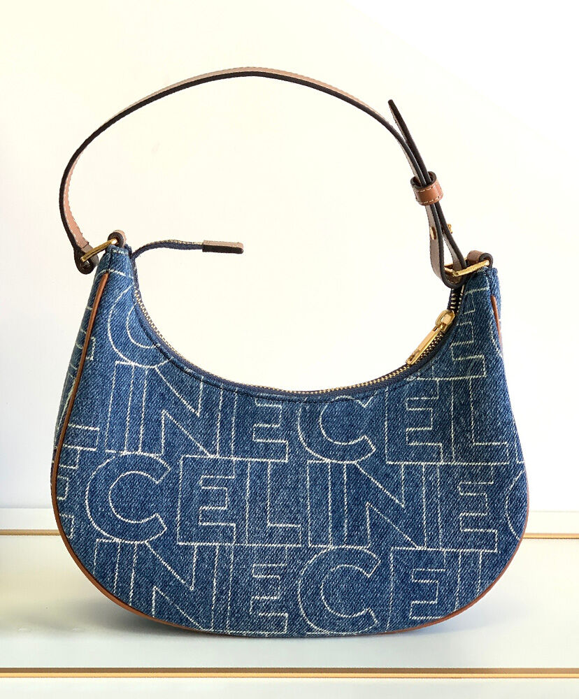 Celine Ava Bag In Denim With Celine All-Over Print Blue1:1High-quality replica