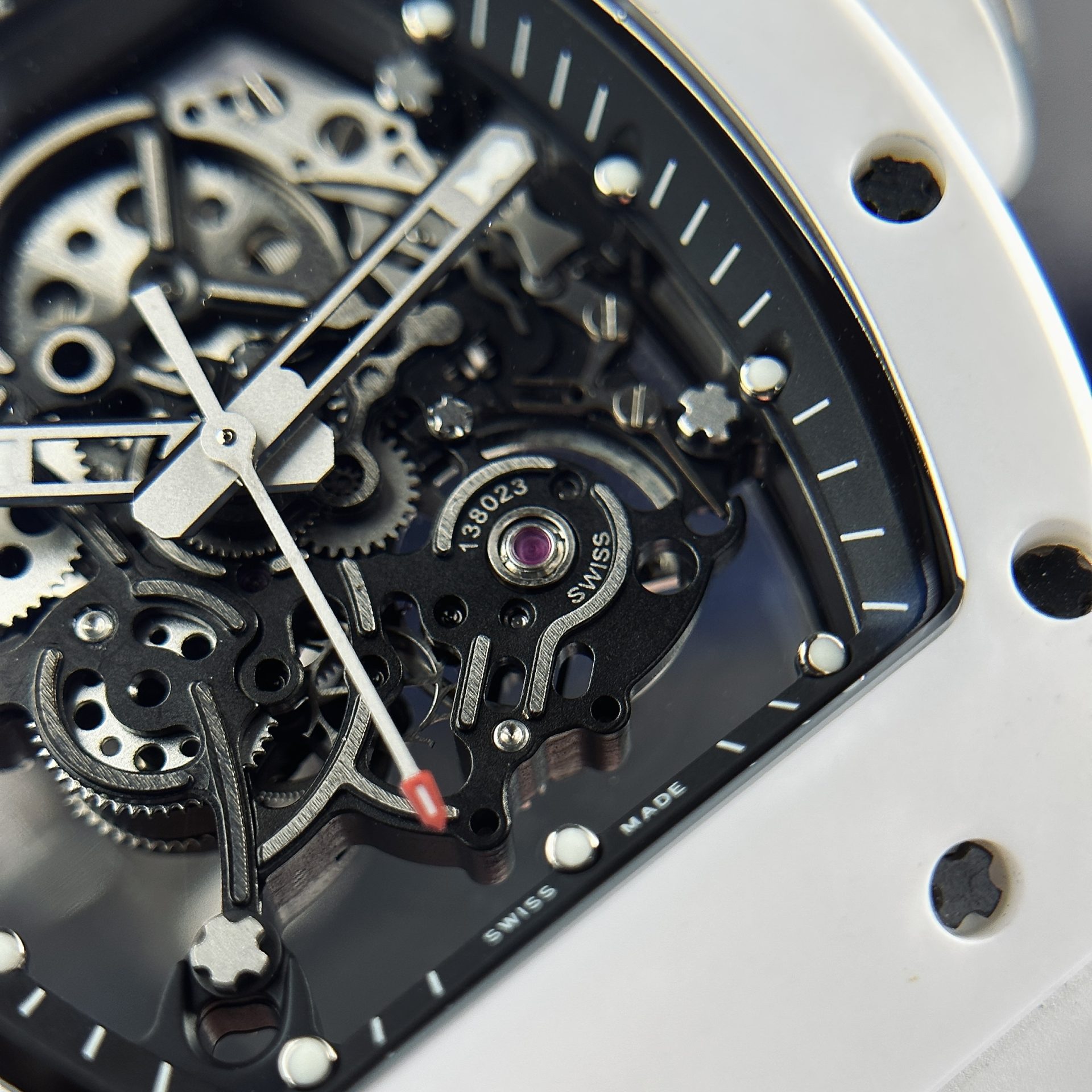 Richard Mille Rep 1:1 Watch RM055 Ceramic Bubba Watson White Factory BBR 45mm - Top club