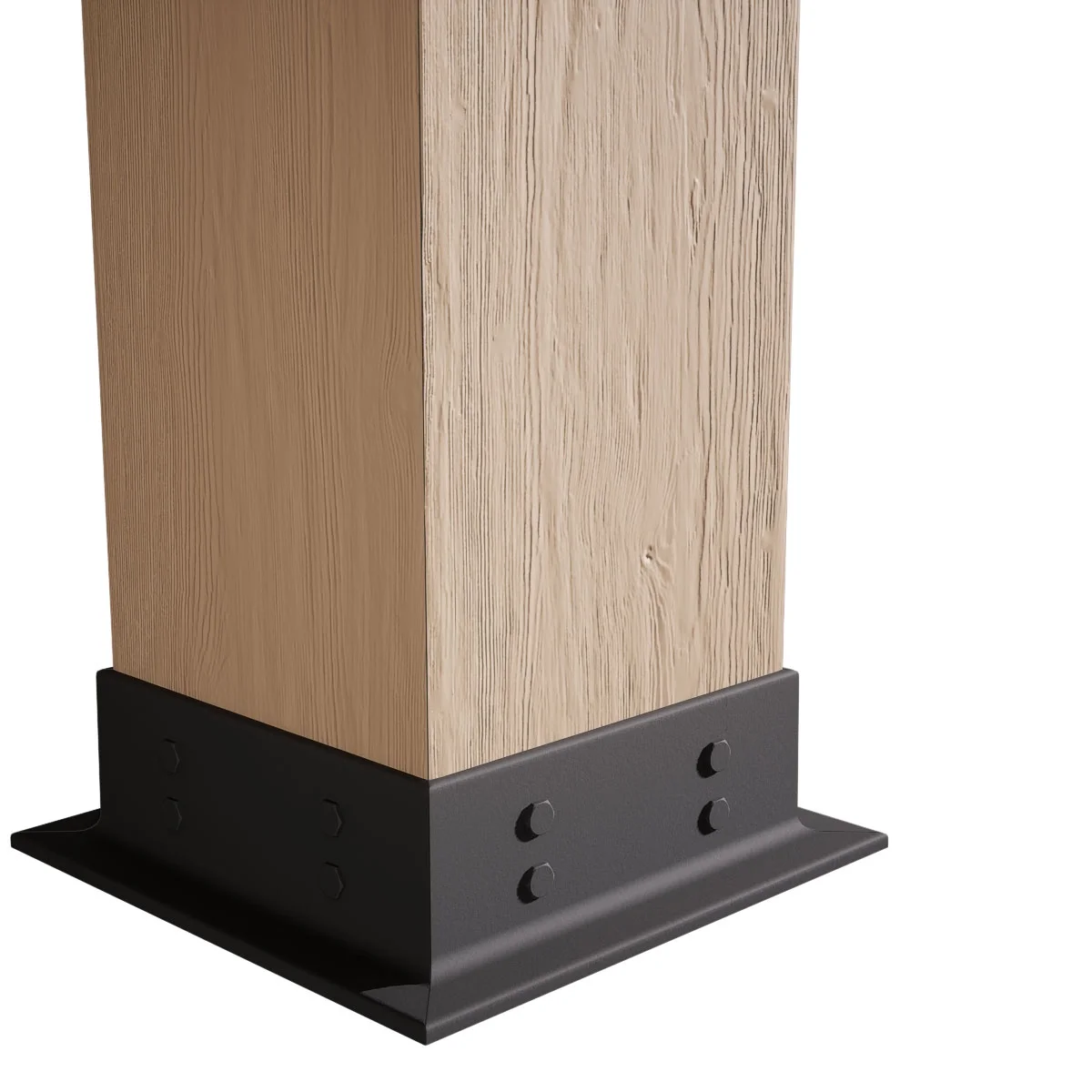Ekena Millwork 6"W x 5'H Sand Blasted Endurathane Faux Wood Non-Tapered Square Column Wrap with Faux Iron Capital & Base - Image 82
