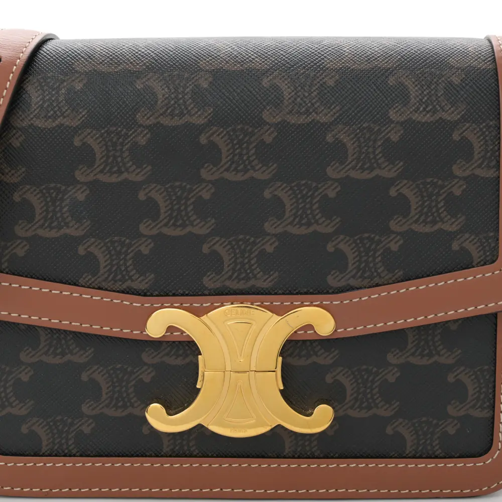 Celine Replica Handbags in Tan Calfskin Leather & Canvas1:1High-quality replica
