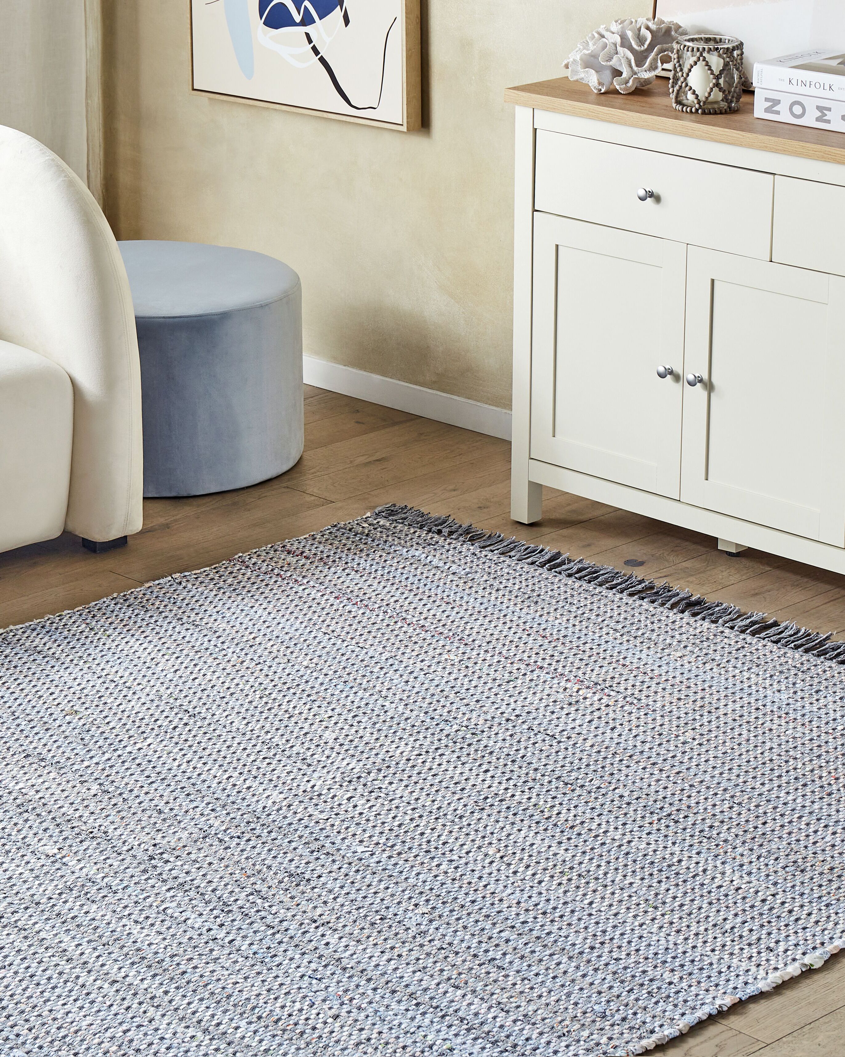 Rug BESNI Grey 160 x 230 cm Cotton