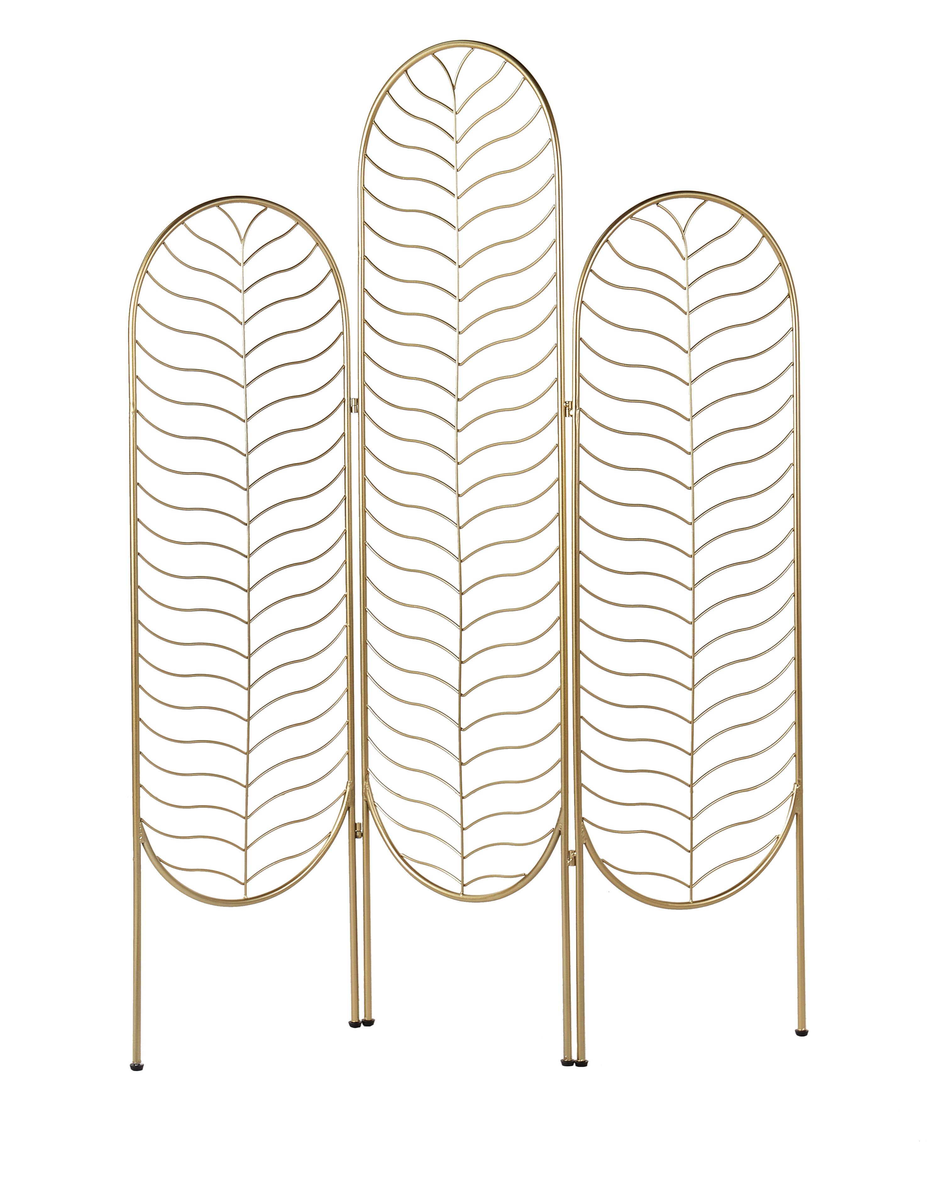 3 Panel Room Divider PESCIA Gold 120 cm 160 cm