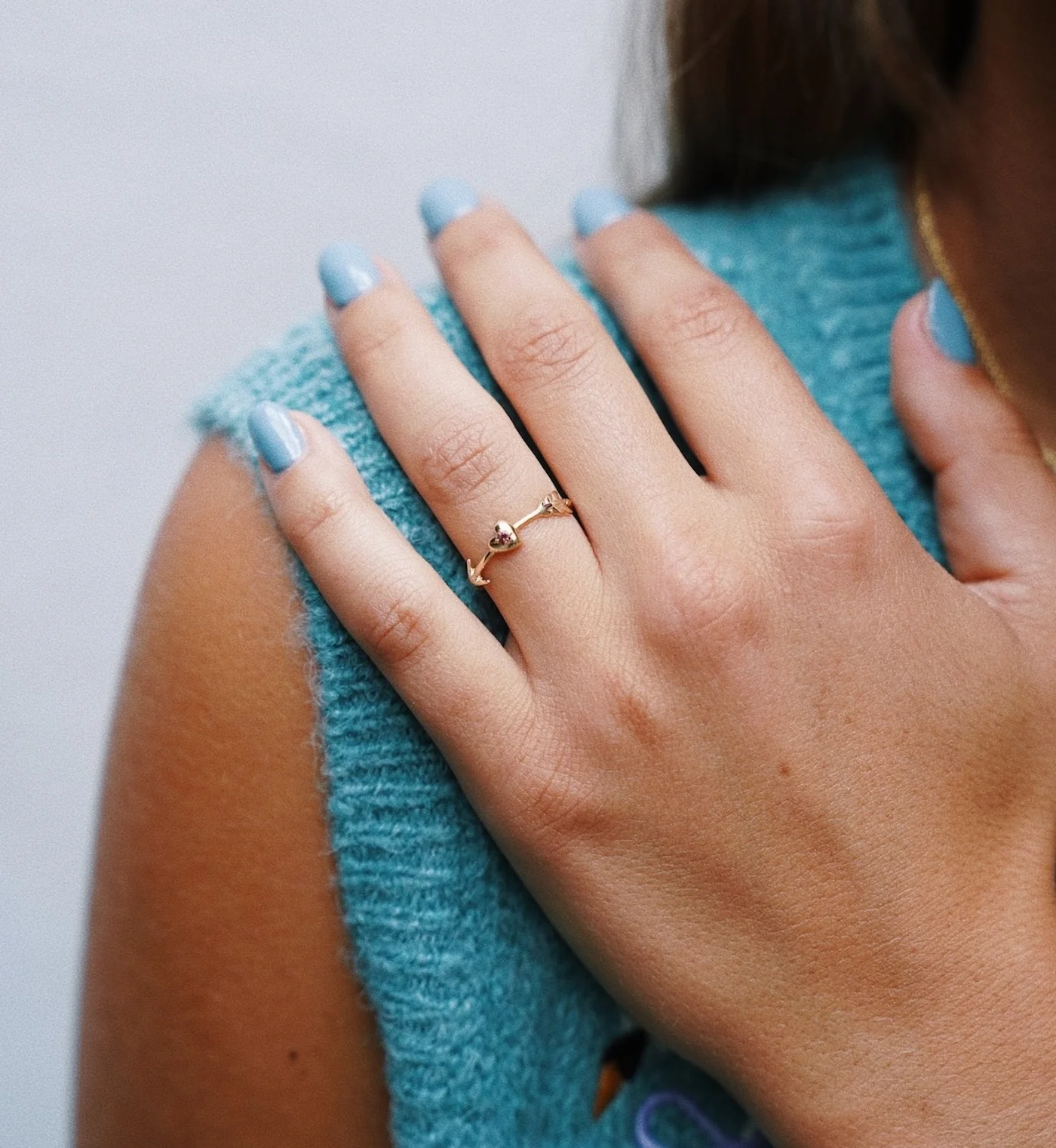 Arrowed Heart Ring 14K
