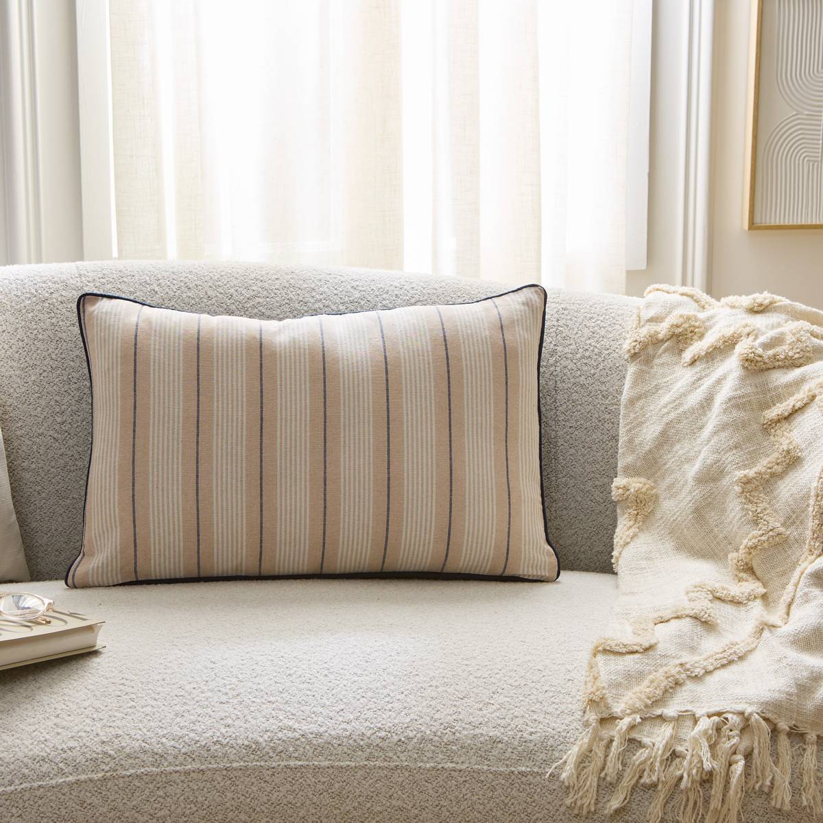 Cushion "Groove" Navy blue, 58x38 cm