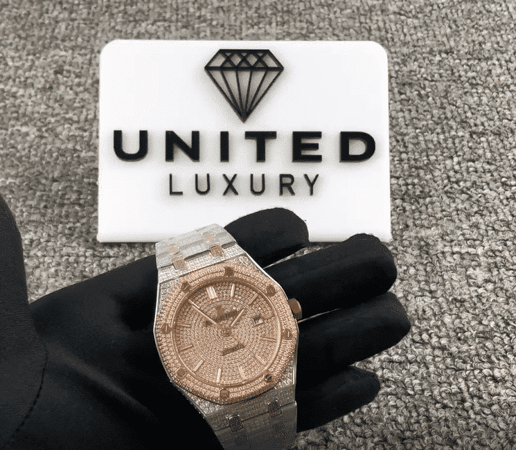 Audemars Piguet Royal Oak Selfwinding 15400SR.OO.1220SR.01 Iced Out Replica - Elite Watch Atelier
