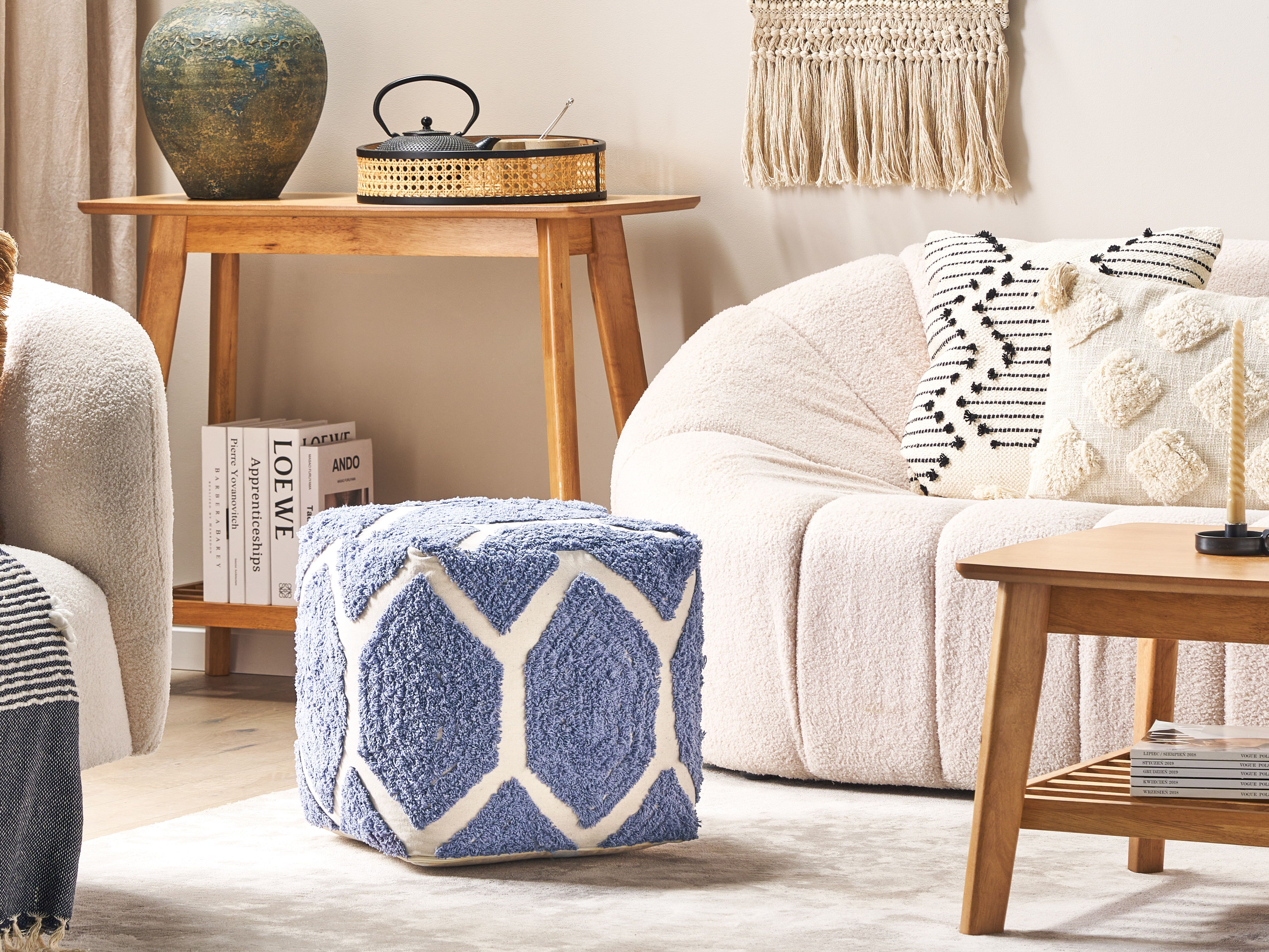 Pouffe ROJHAN Cotton Blue