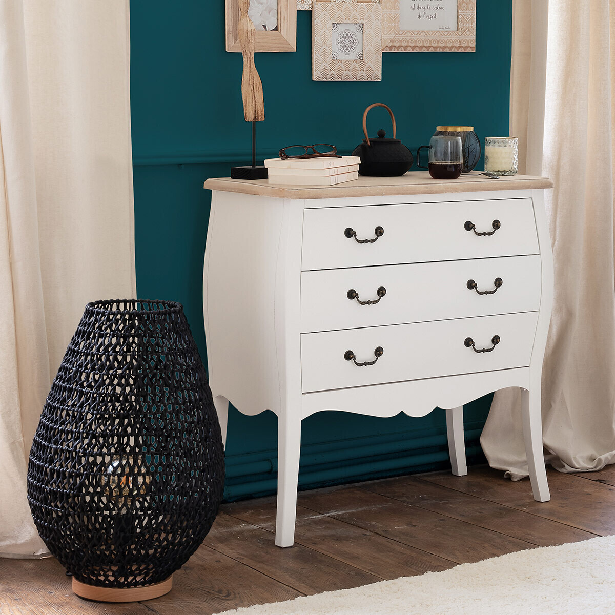 Chest of drawers "Chrysa" White, 3 drawers