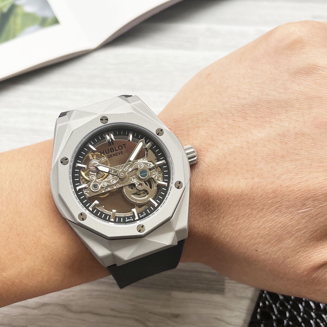 Hublot BIG BANG series, 46 mm Malaysian rubber strap(1:1 replica) - Top club
