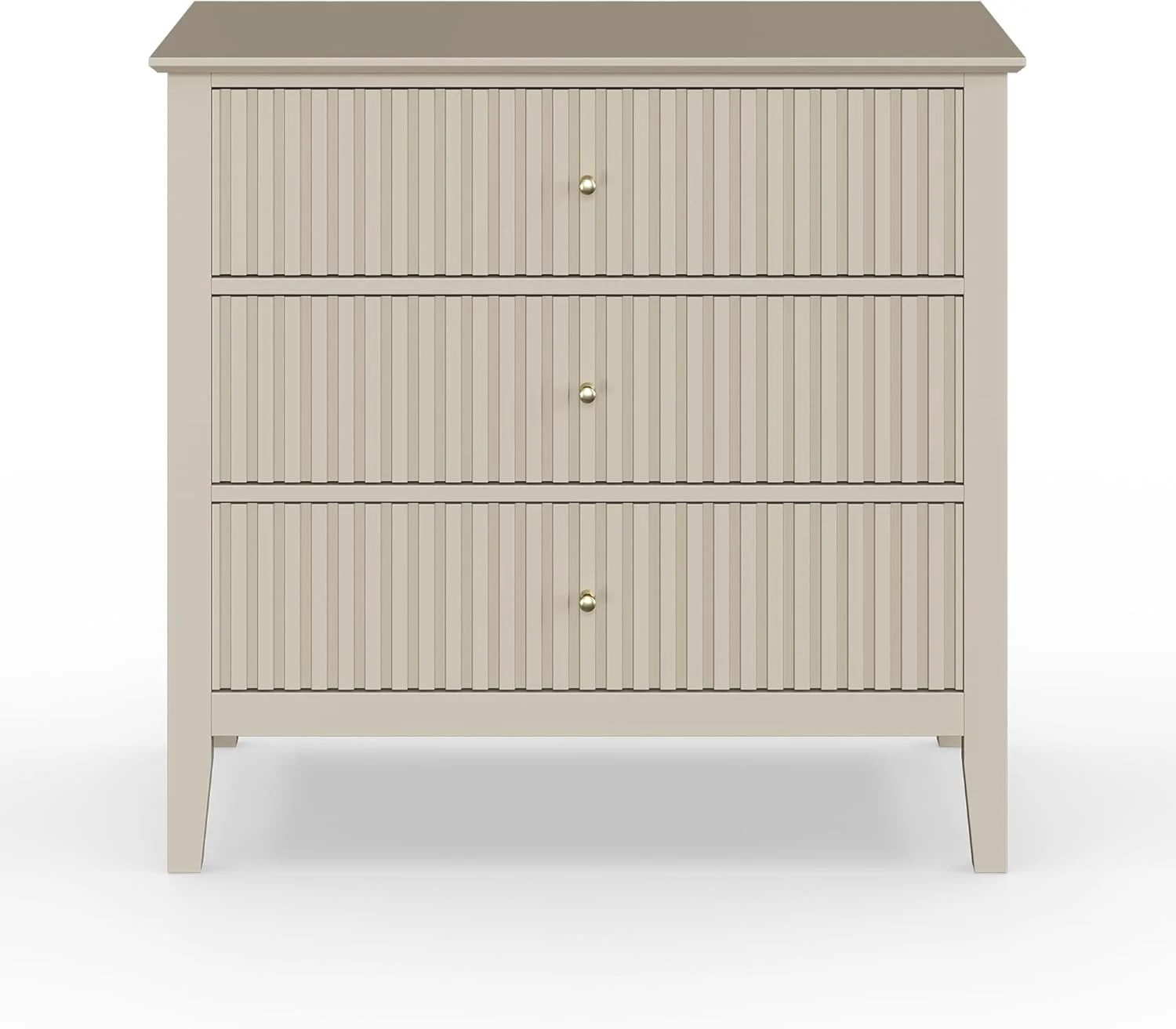 May Color Large White 3 Drawer Dresser Set of 2 with Fluted Panel, Modern Chest of Drawers with Silent Slide Drawers, Wood Accent Nightstand with Storage for Bedroom Living Room, Hallway - Image 86