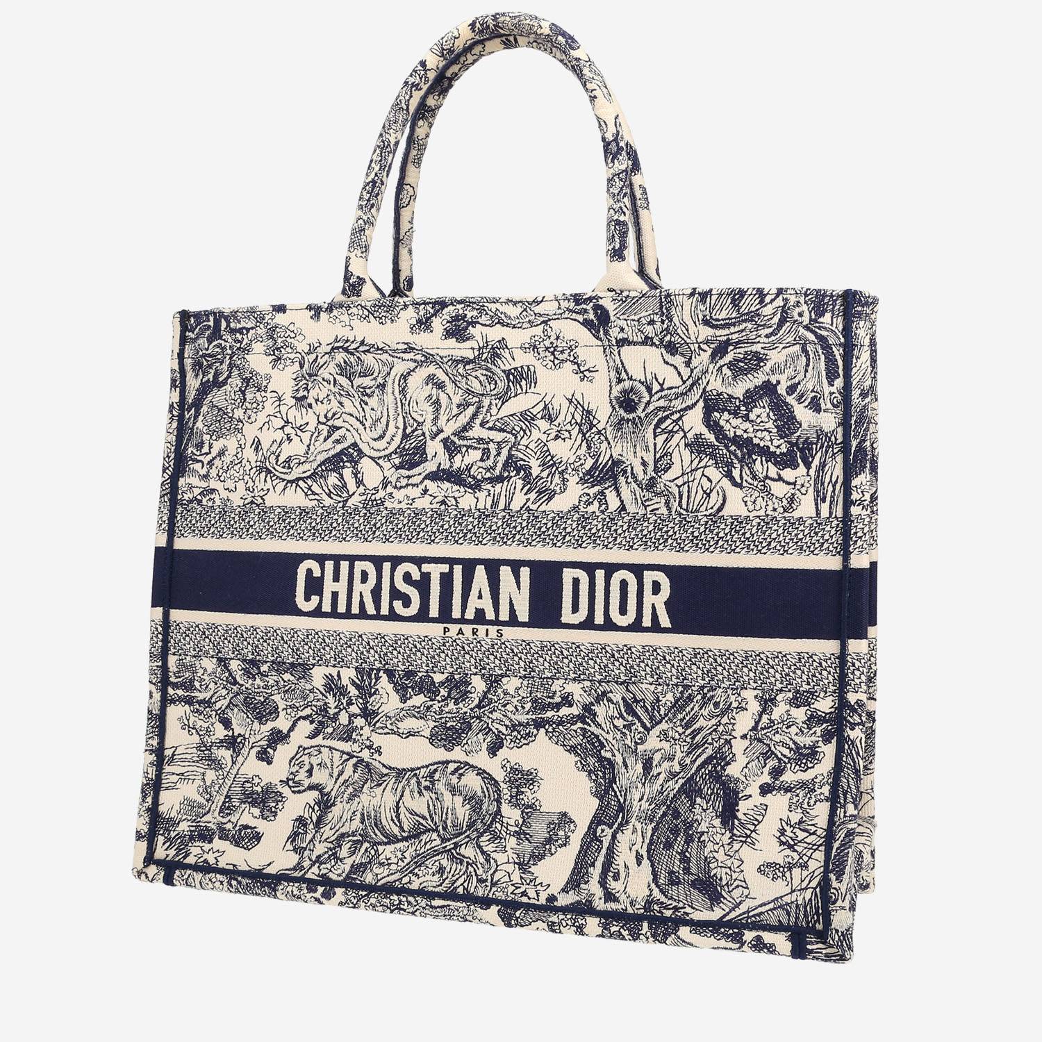 Dior Book Tote shopping bag in blue and beige canvas1:1High-quality replica