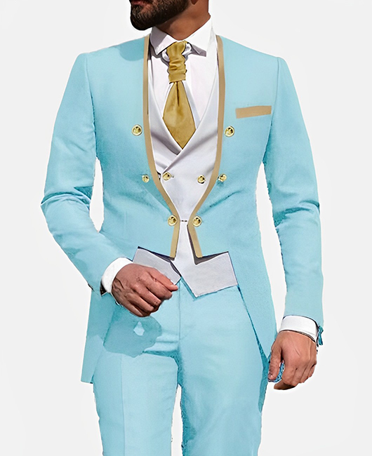 Dressy Solid Color Double Breasted Plus Size Blazer & Blazer Vest & Pants 3Pcs Set