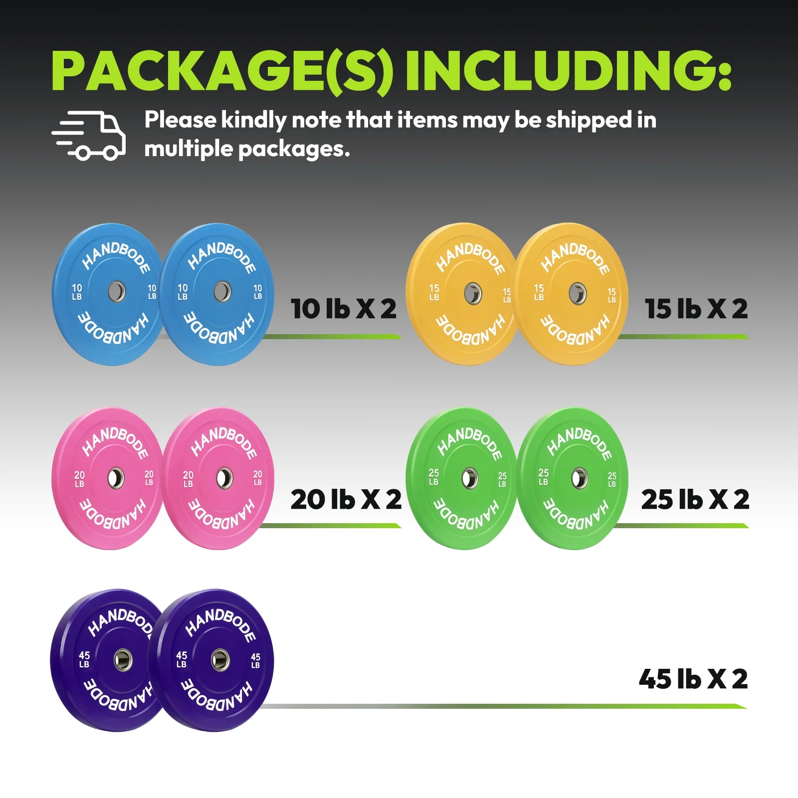 HANDBODE Bumper Plates Olympic Weight Plates, Colored Rubber plate for Weight Lifting and Strength Training 140LB - Image 30