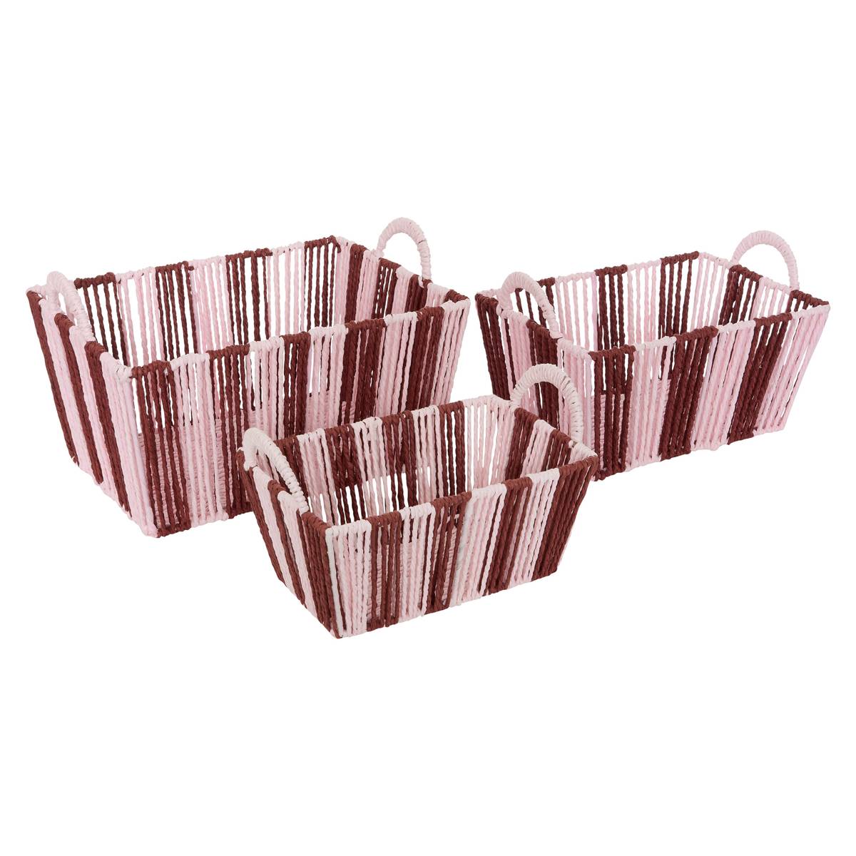 Set of 3 crates "Cherie" Garnet red, 37x18 cm