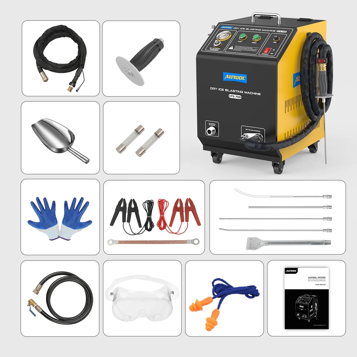 AUTOOL HTS558 Walnut Sand Carbon Deposition Clean Machine Walnut Shell Media Powder Sandblasting Machine Automotive Engine Intake Pipe Valve De-Carbon Cleaning Machine for Rust Grime Paint Removing - Image 34