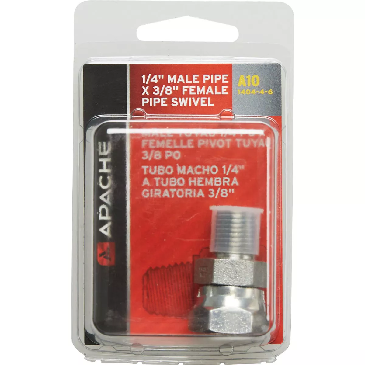 Apache 1/4 In. Male Pipe x 3/8 In. Female Pipe Swivel Hydraulic Hose Adapter