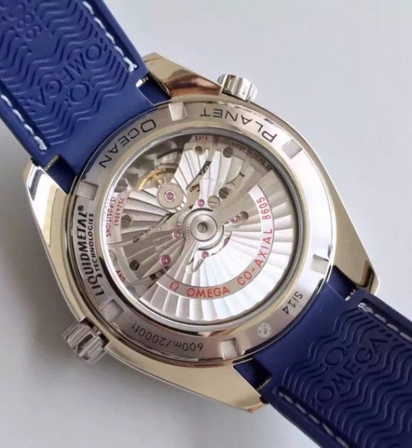 Replica Omega Planet Ocean GMT Goodplanet Blue Bezel Orange Marker Blue Dial Rubber A8605 - Top club